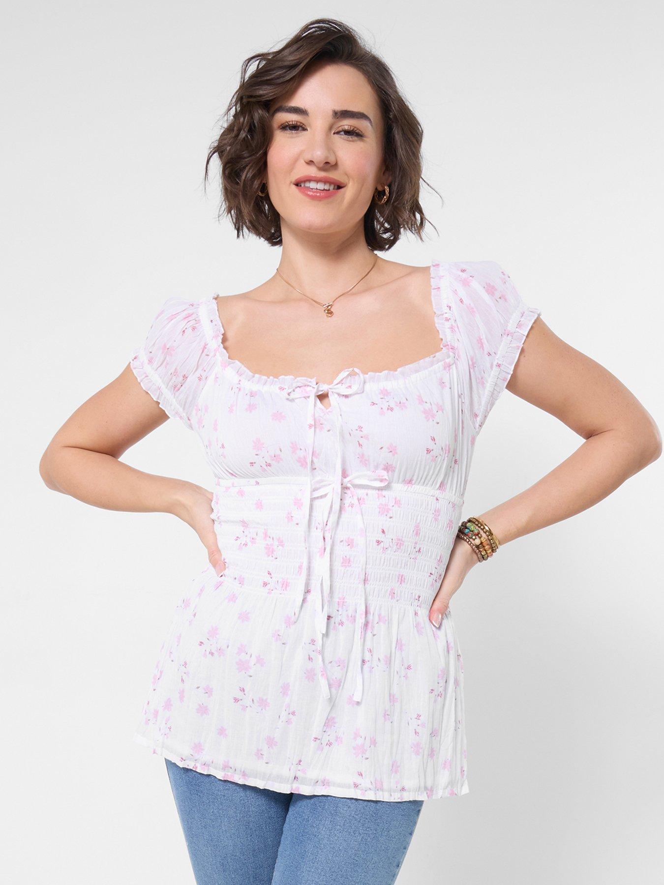 front image of joe-browns-prettiest-ditsy-top-white