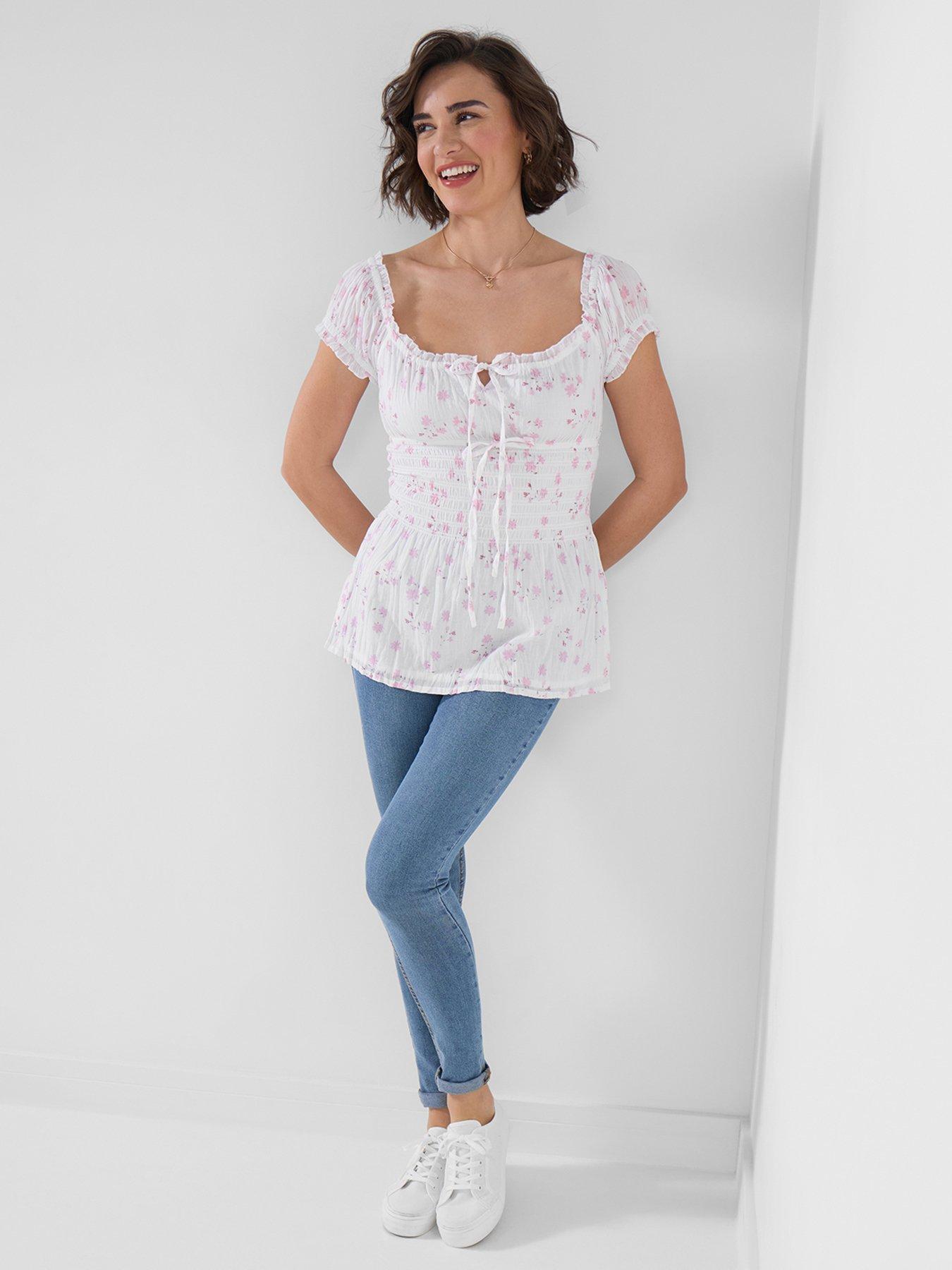  image of joe-browns-prettiest-ditsy-top-white