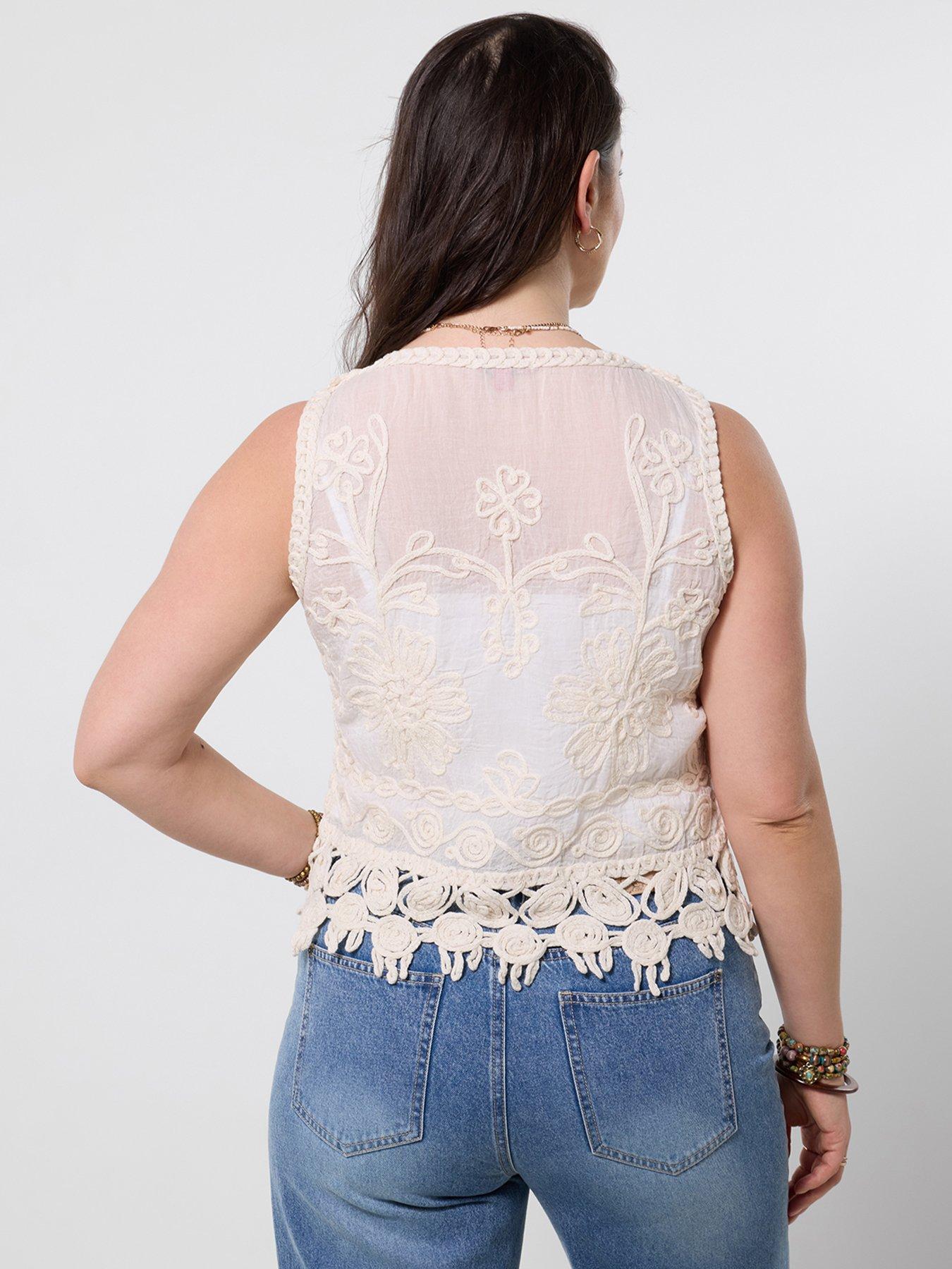  image of joe-browns-boho-vibes-waistcoat-cream