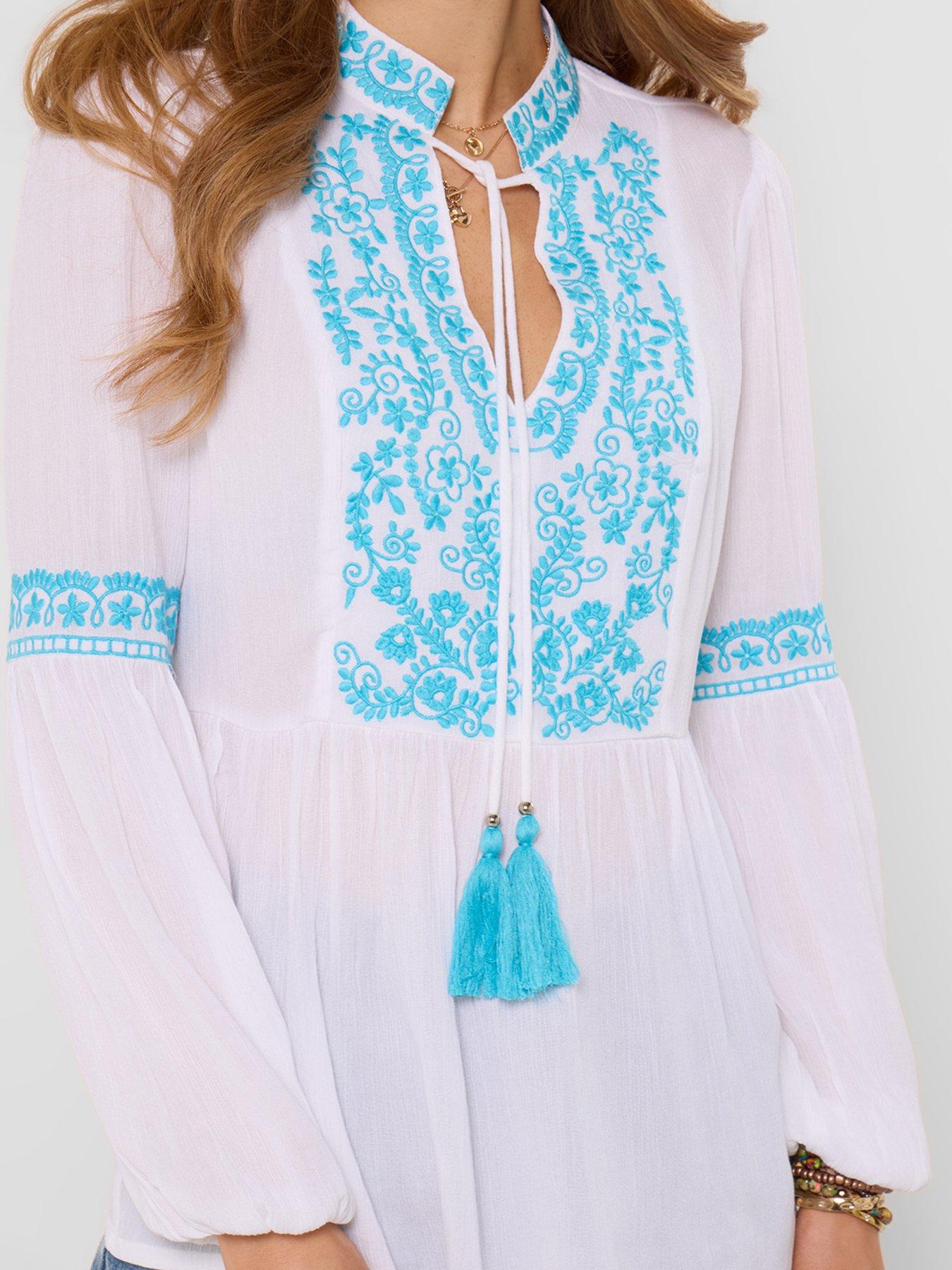 Image 4 of 5 of Joe Browns Favourite Embroidered Tunic Top - White