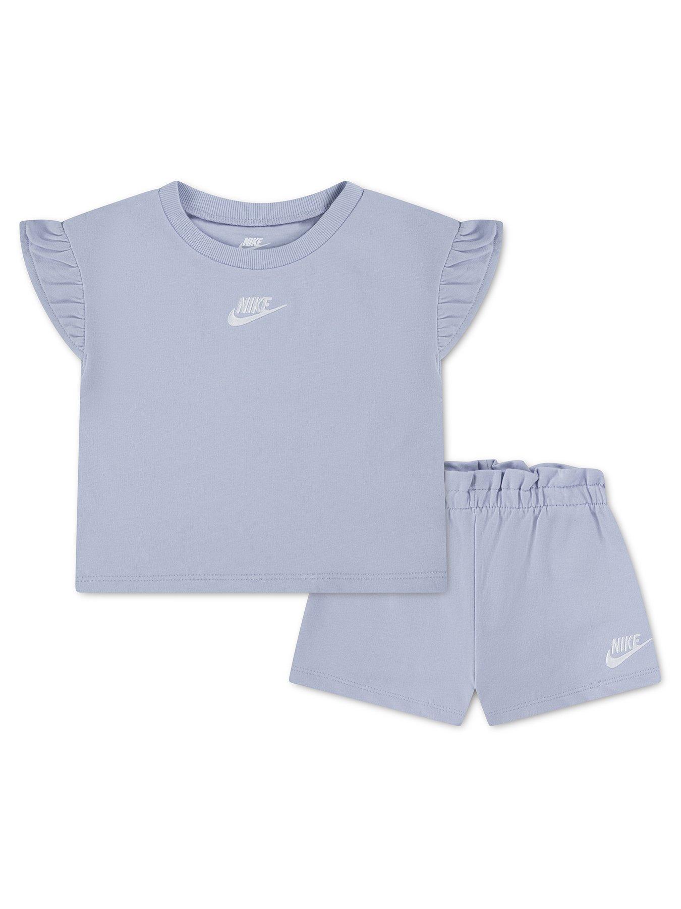 Nike Younger Girls 2-Piece French Terry Top and Shorts Set - Blue