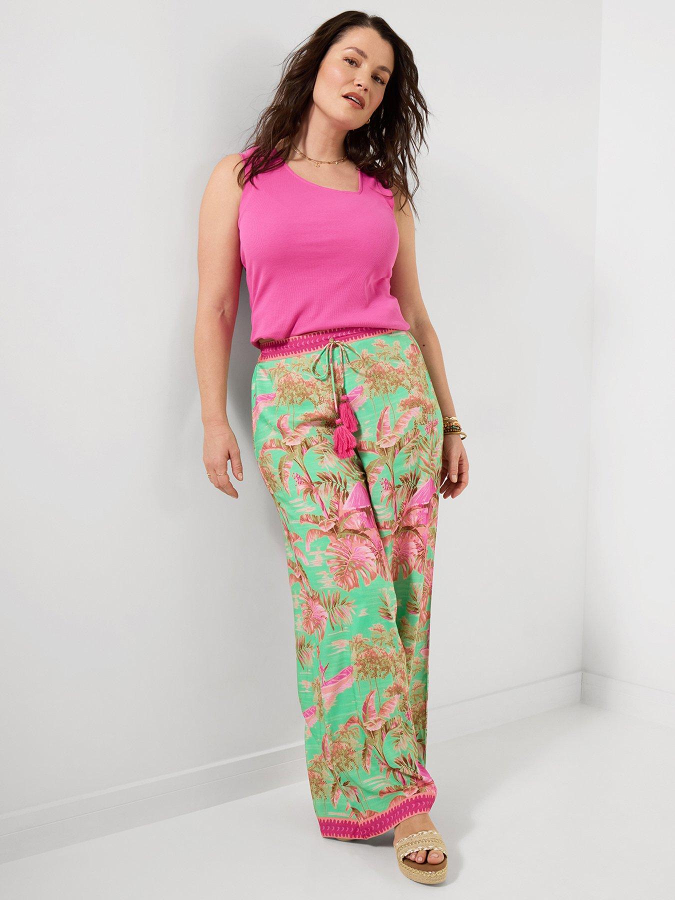 Image 3 of 6 of Joe Browns Summer Scenes Wide Leg Trousers - Green