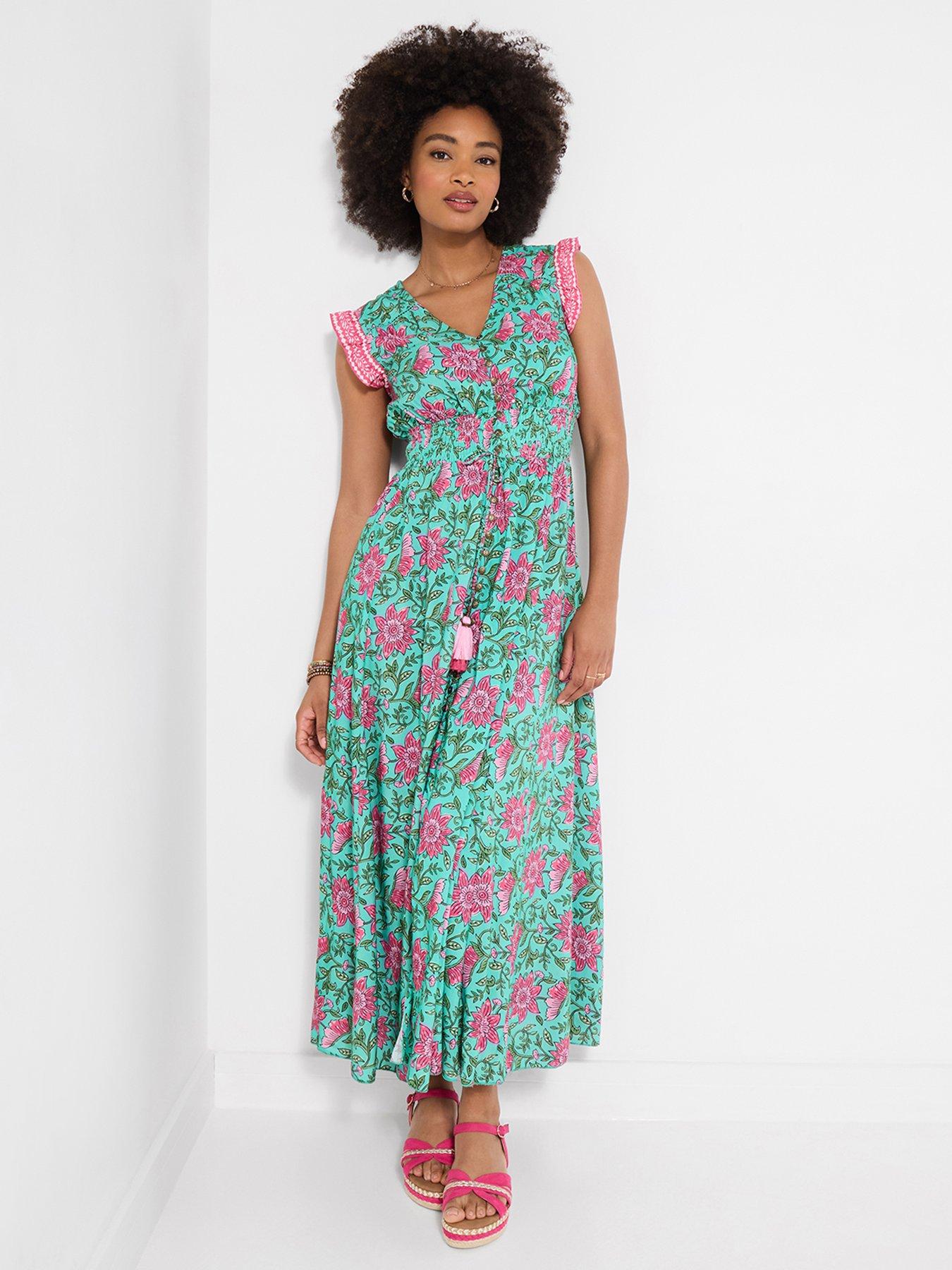 Joe Browns Summer Days Petite Printed Maxi Dress - Green