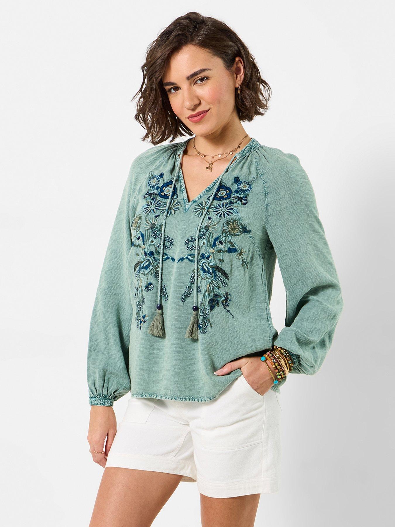 Joe Browns All In The Details Embroidered Top - Blue