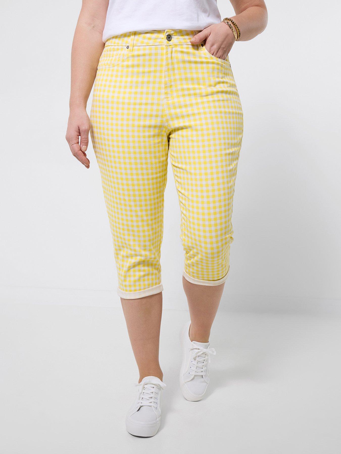 Image 3 of 6 of Joe Browns Summer Sunshine Gingham Capri Pants - Yellow