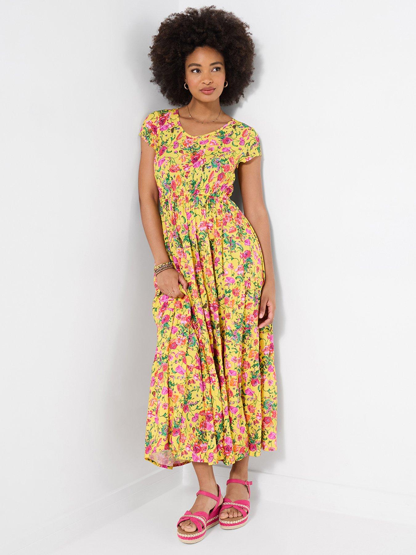 Joe Browns Camilla Printed Maxi Dress - Yellow