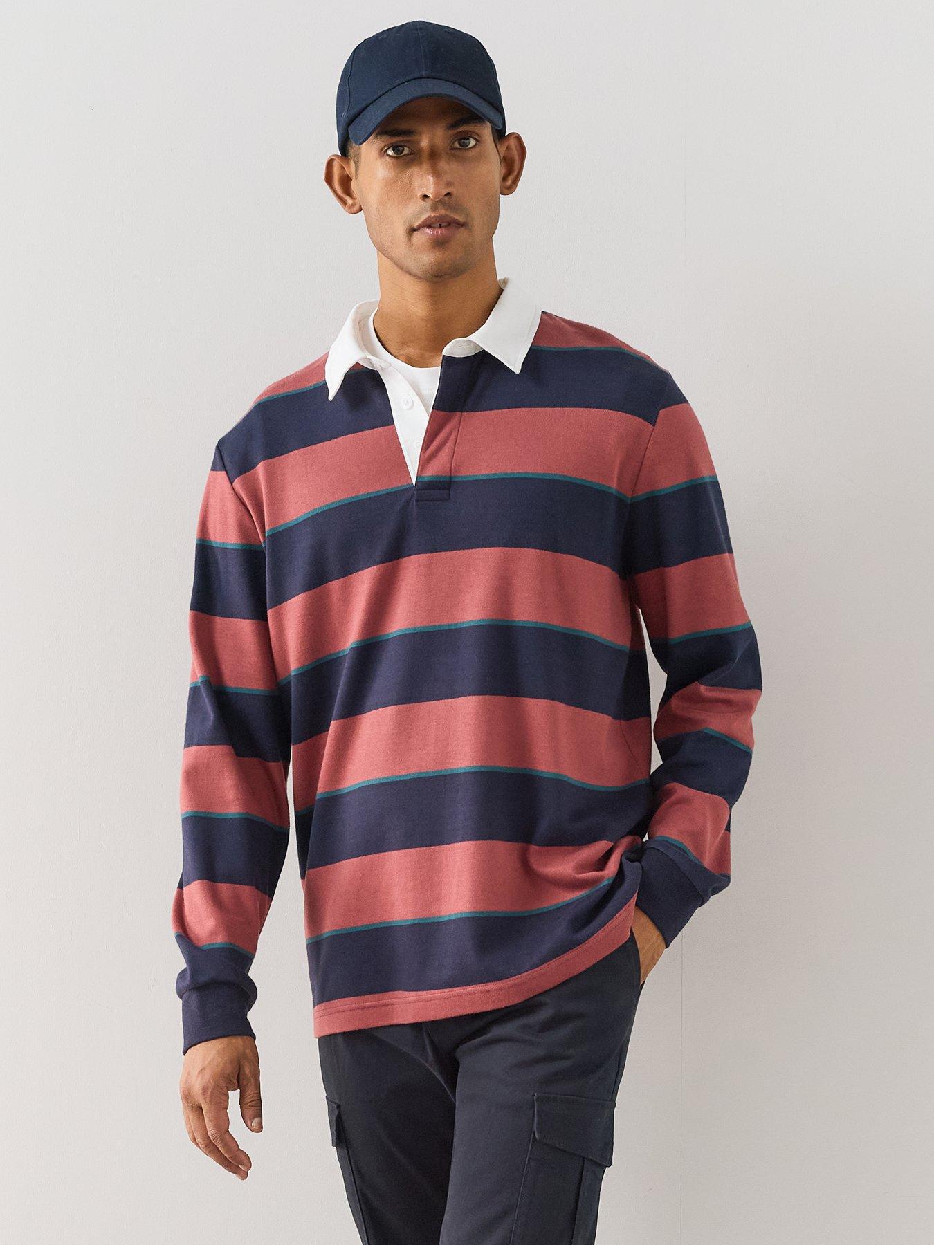 The Very Collection 100% Cotton Striped Rugby Polo Top - Multi