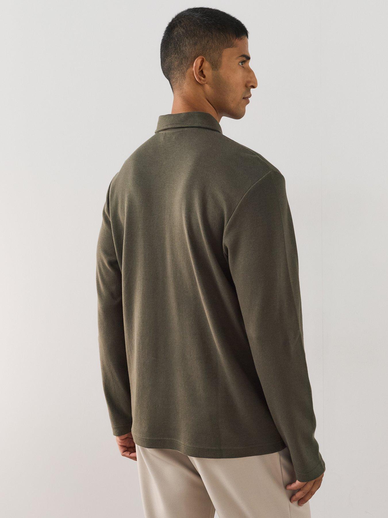 Image 2 of 7 of The Very Collection Pure Cotton Waffle Polo Top&nbsp;- Khaki