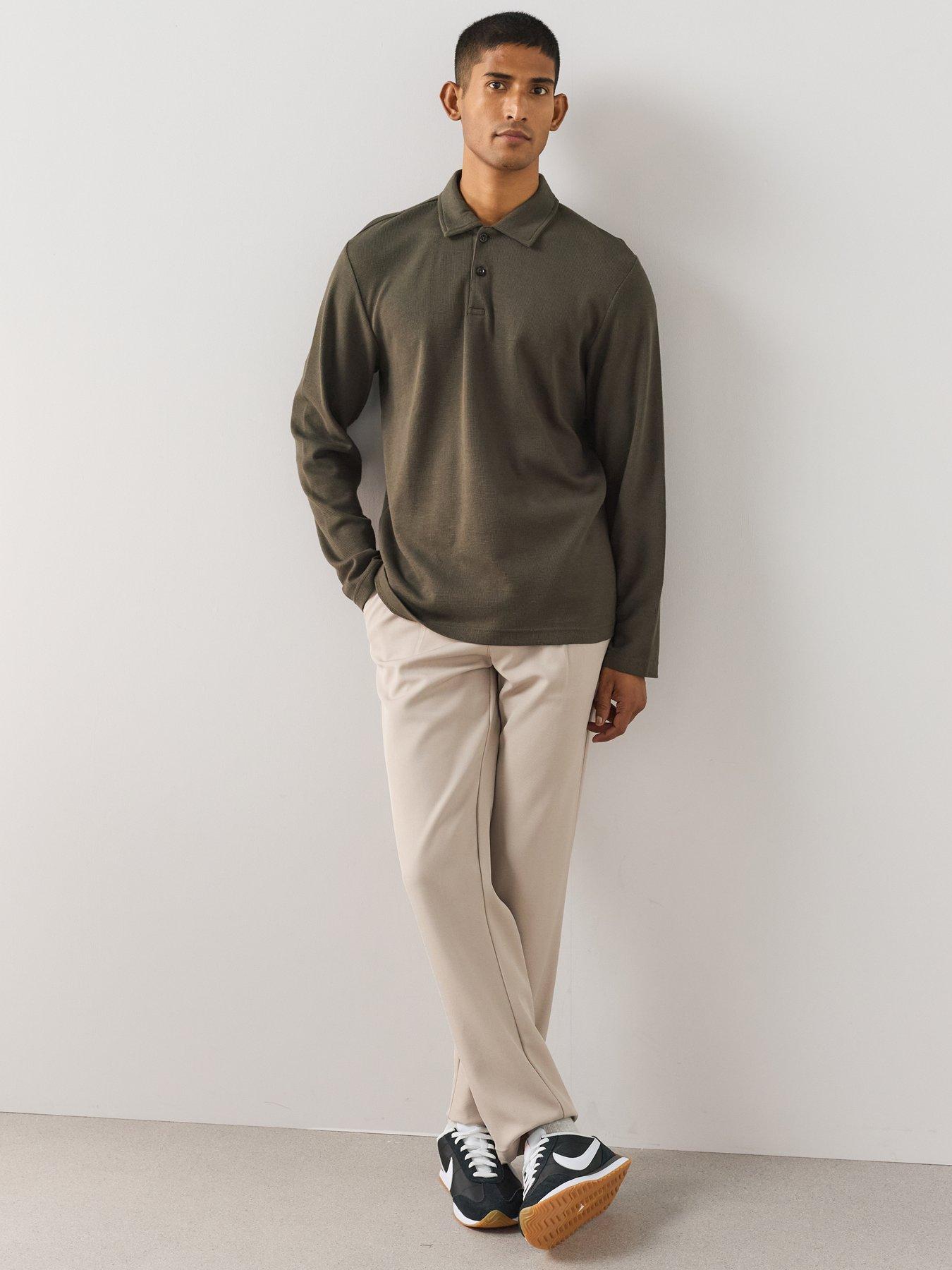 Image 3 of 7 of The Very Collection Pure Cotton Waffle Polo Top&nbsp;- Khaki