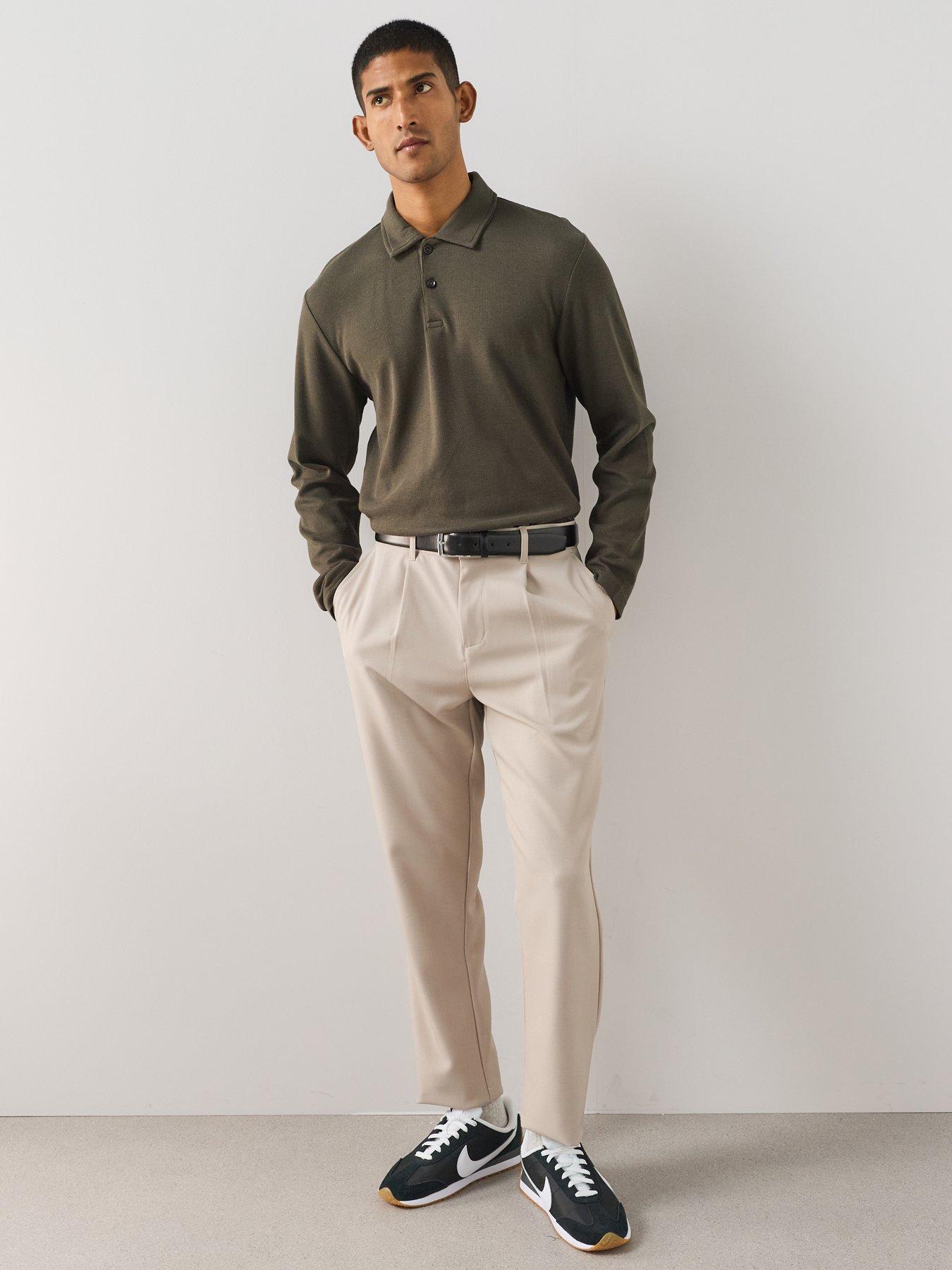 Image 6 of 7 of The Very Collection Pure Cotton Waffle Polo Top&nbsp;- Khaki