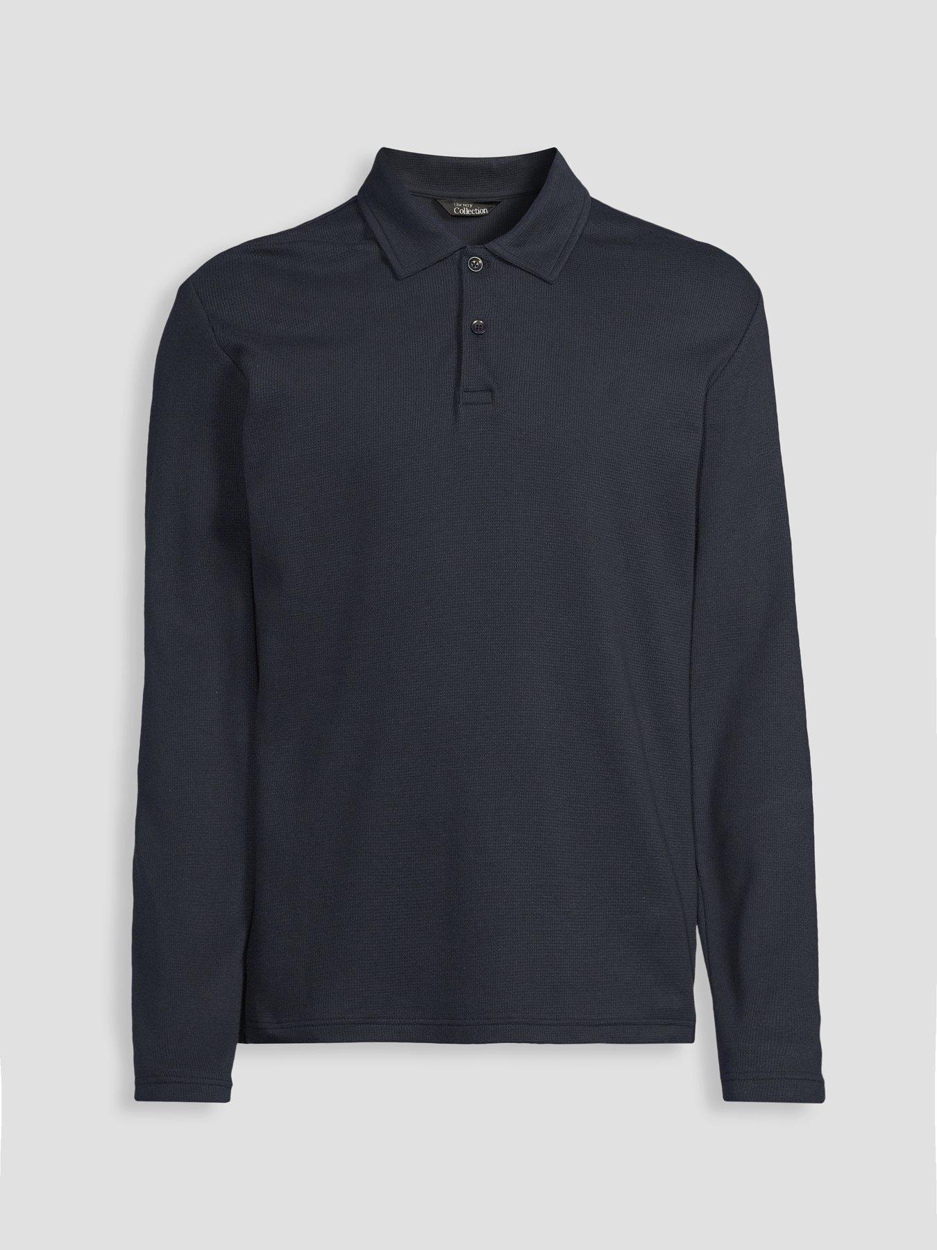 Image 7 of 7 of The Very Collection 100% Cotton Waffle Polo Top - Navy