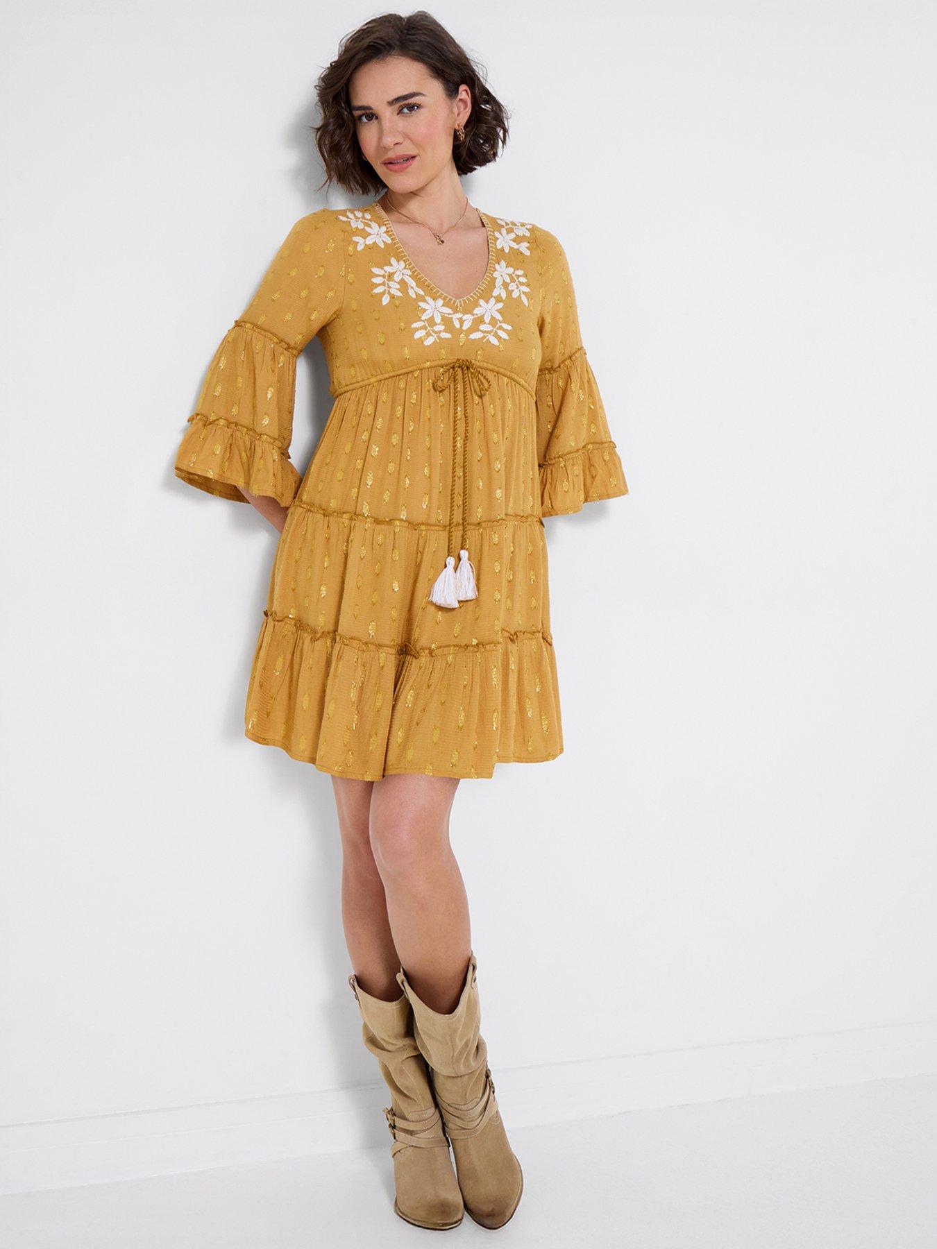  image of joe-browns-sunset-dreams-tunic-dress-gold