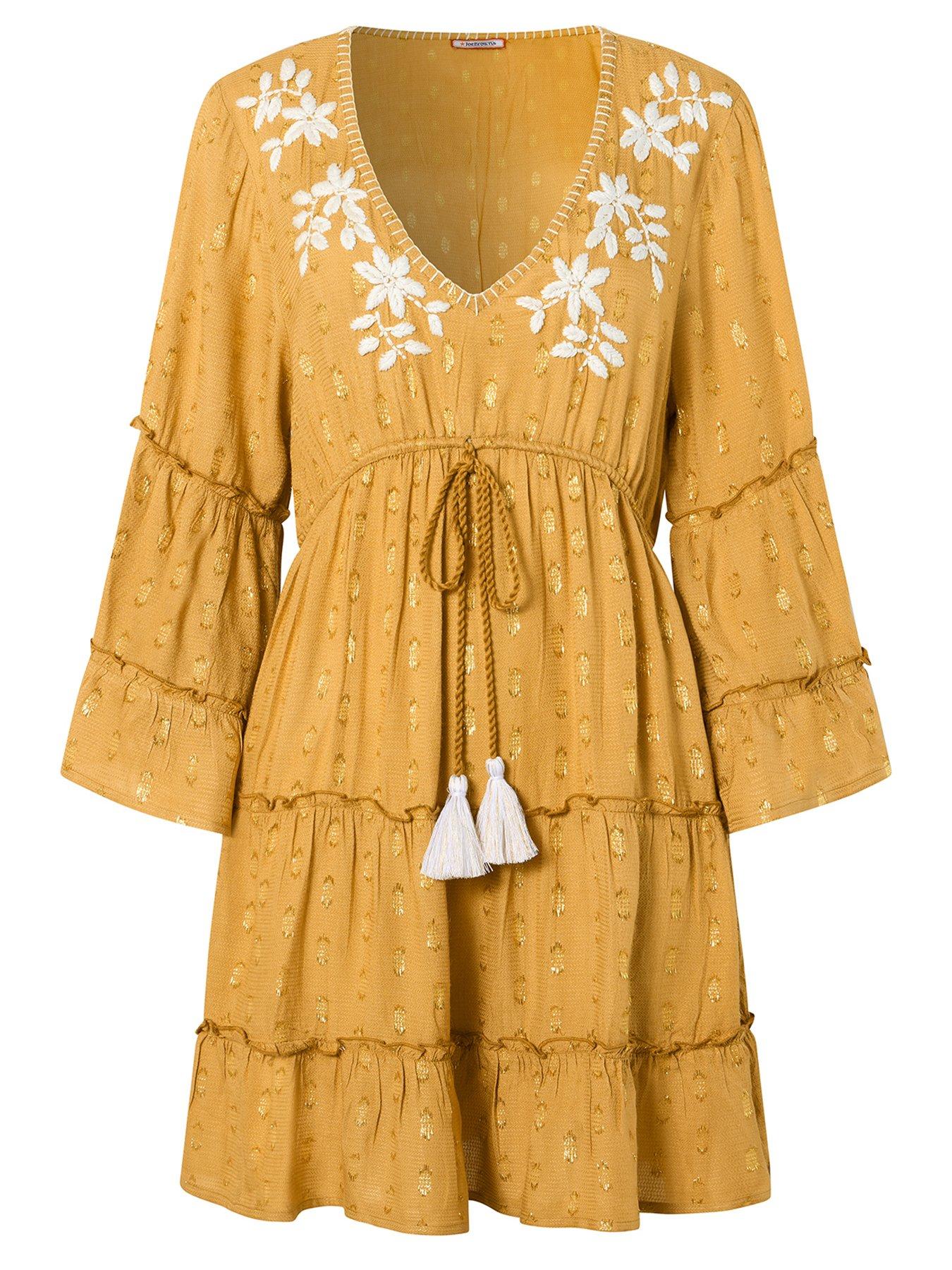  image of joe-browns-sunset-dreams-tunic-dress-gold