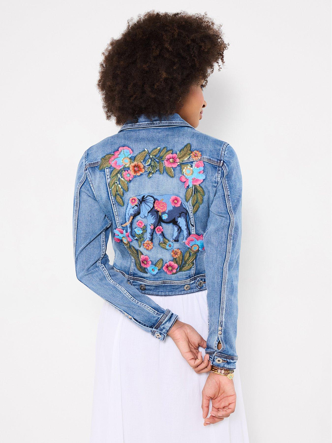Image 4 of 6 of Joe Browns Enchanting Embroidered Elephant Denim Jacket