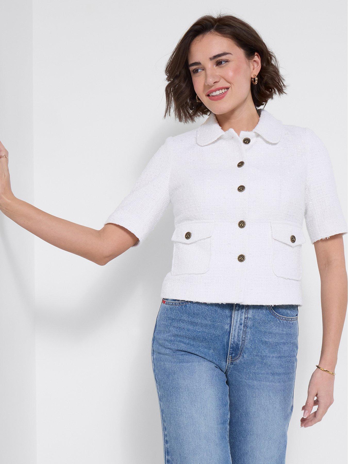 Joe Browns Lucy Short Sleeve Jacket - White