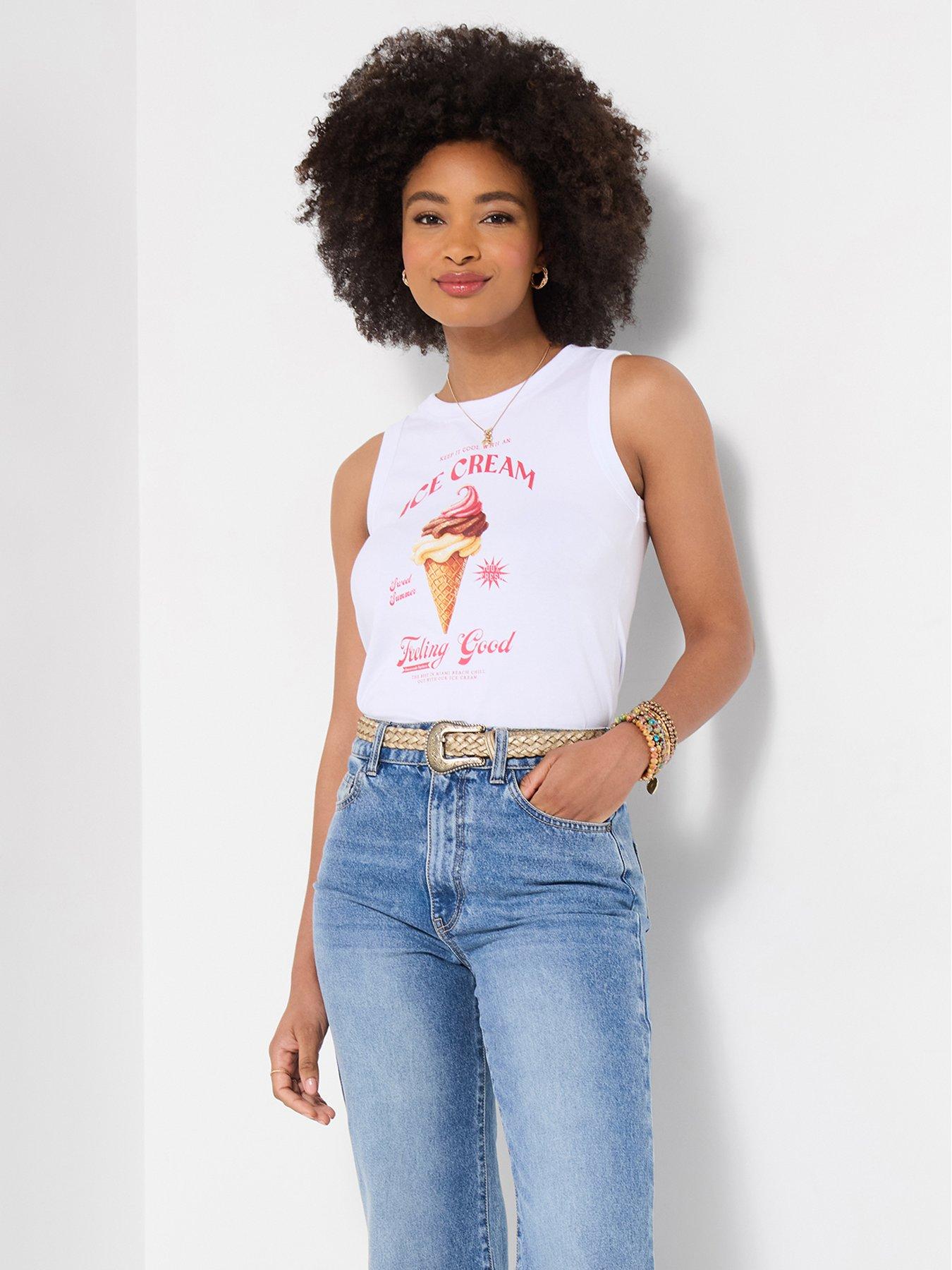 Joe Browns Ice Cream Days Vest - White