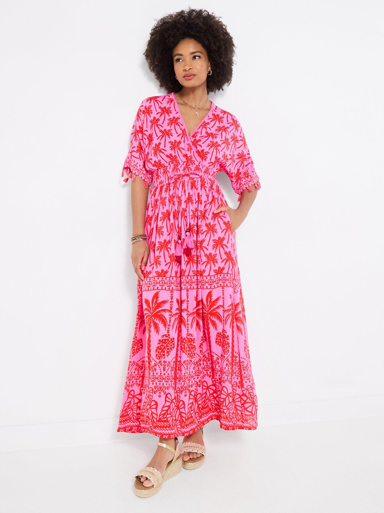 Joe Browns Perfect Palms Maxi Dress - Pink