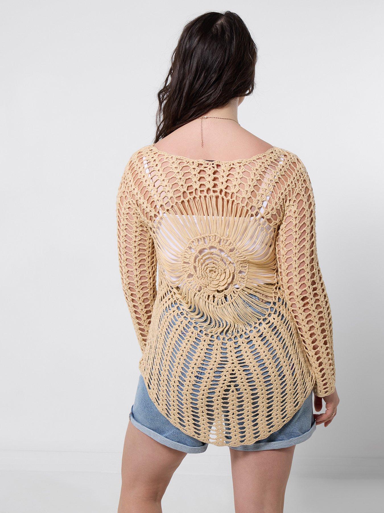  image of joe-browns-beautifully-boho-crochet-top-cream