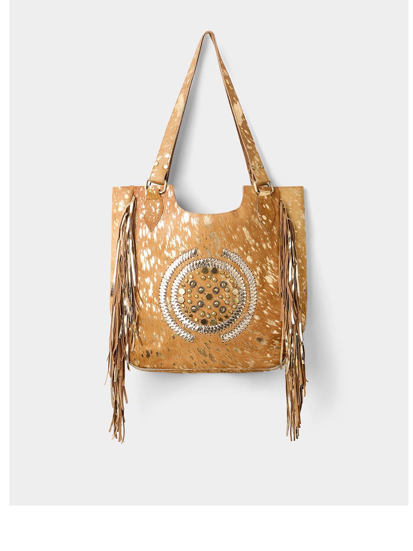 Joe Browns Wild Western Leather Studded Bag - Yellow