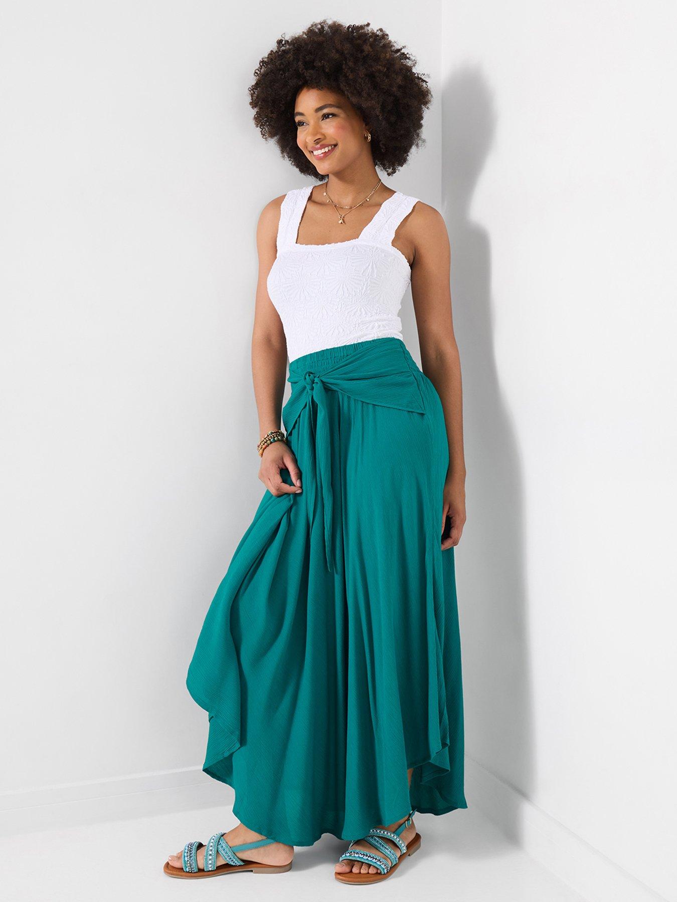 Image 1 of 6 of Joe Browns Beach Days Tie Front Skirt - Blue