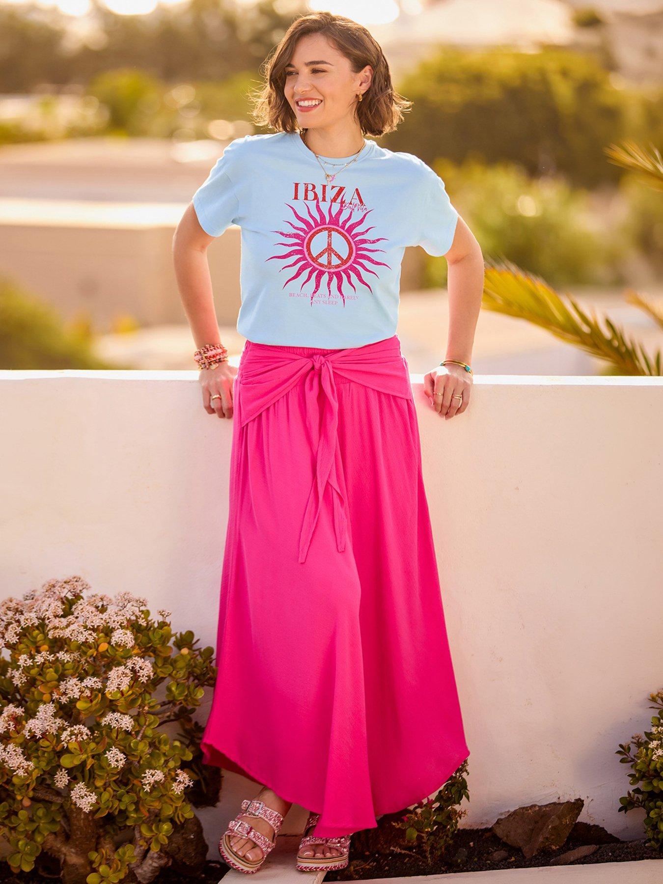 Image 5 of 5 of Joe Browns Beach Days Tie Front Skirt - Pink