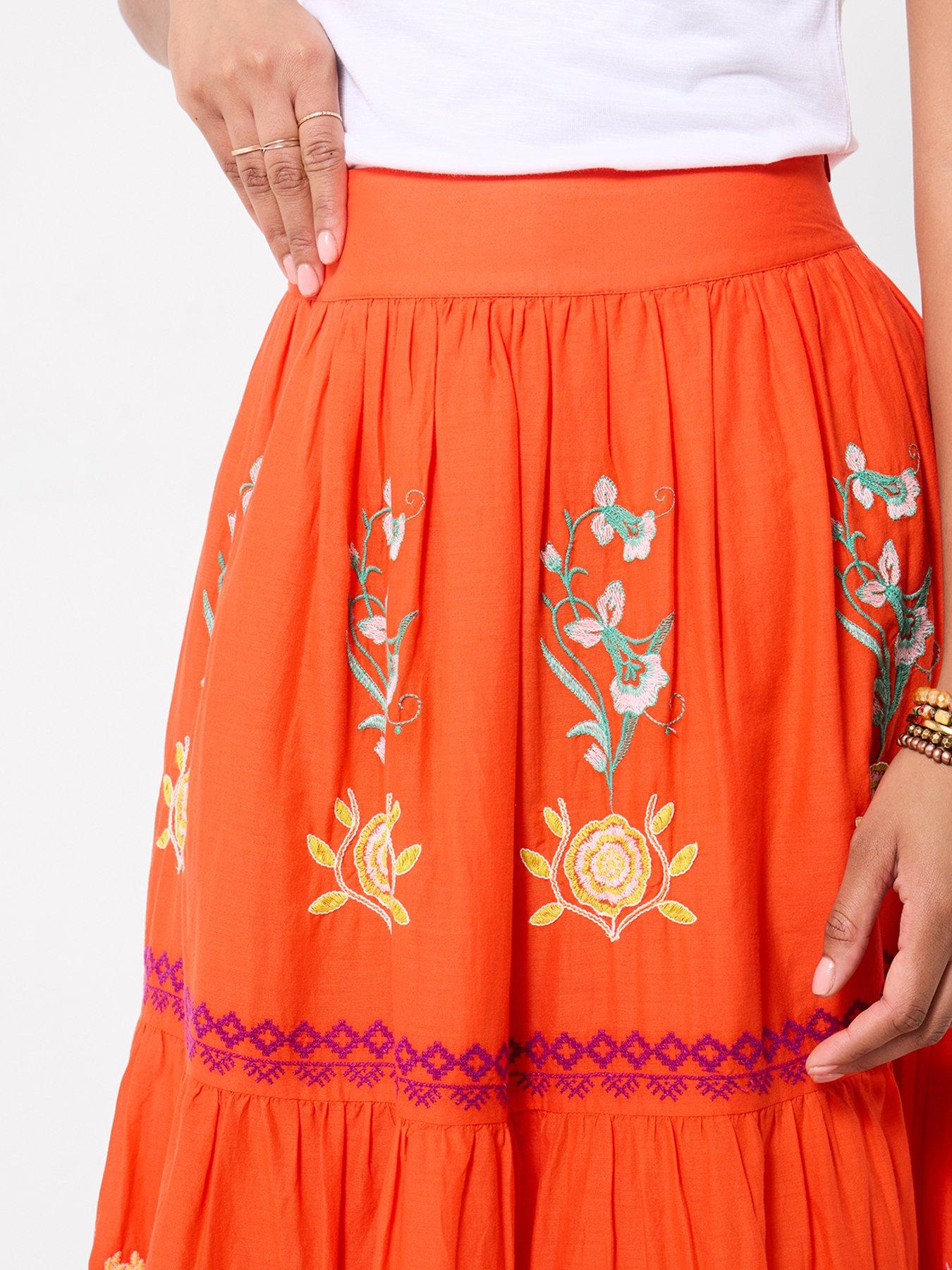 Image 4 of 5 of Joe Browns Remarkable Embroidered Maxi Skirt - Orange