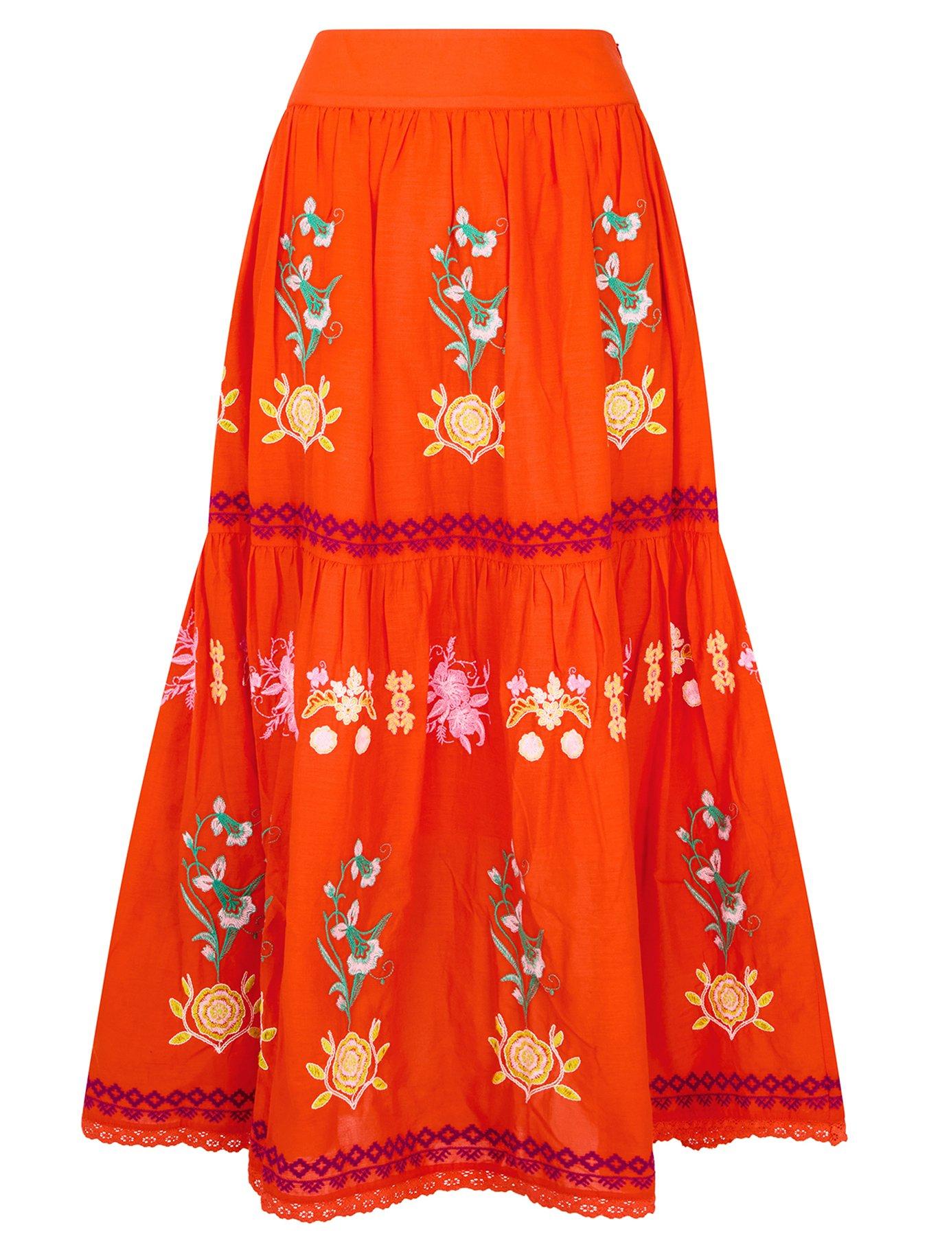 Image 5 of 5 of Joe Browns Remarkable Embroidered Maxi Skirt - Orange