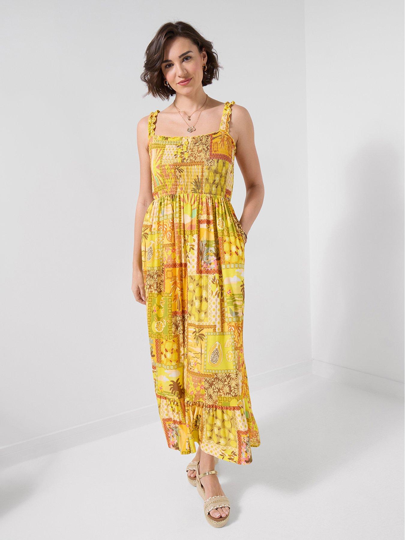 Joe Browns Sunshine Days Jersey Maxi Dress - Yellow