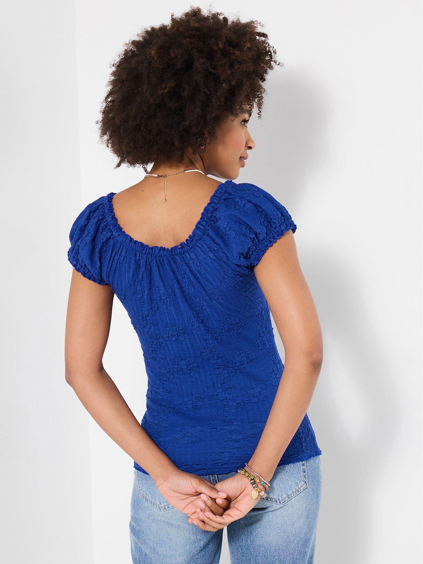 Image 2 of 5 of Joe Browns Freya Textured Boho Top - Blue