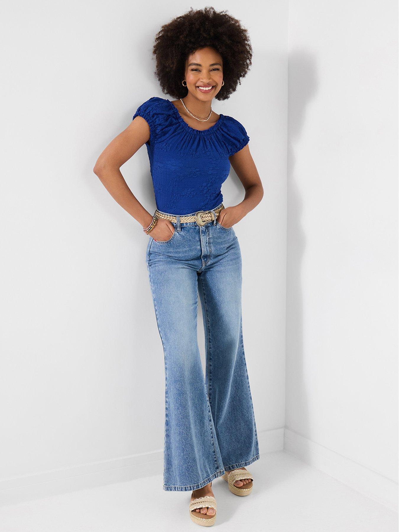 Image 3 of 5 of Joe Browns Freya Textured Boho Top - Blue