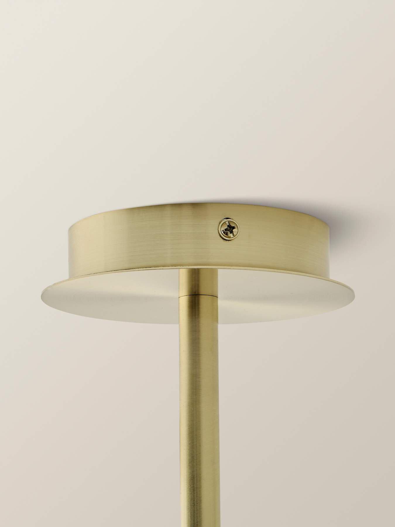Image 4 of 6 of ValueLights Canya 3 Way Brushed Gold Ceiling Light Chandelier With Clear Ribbed Shades