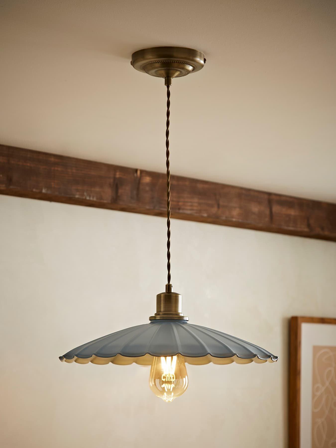 ValueLights Holborn Blue Scallop Pendant Ceiling Light
