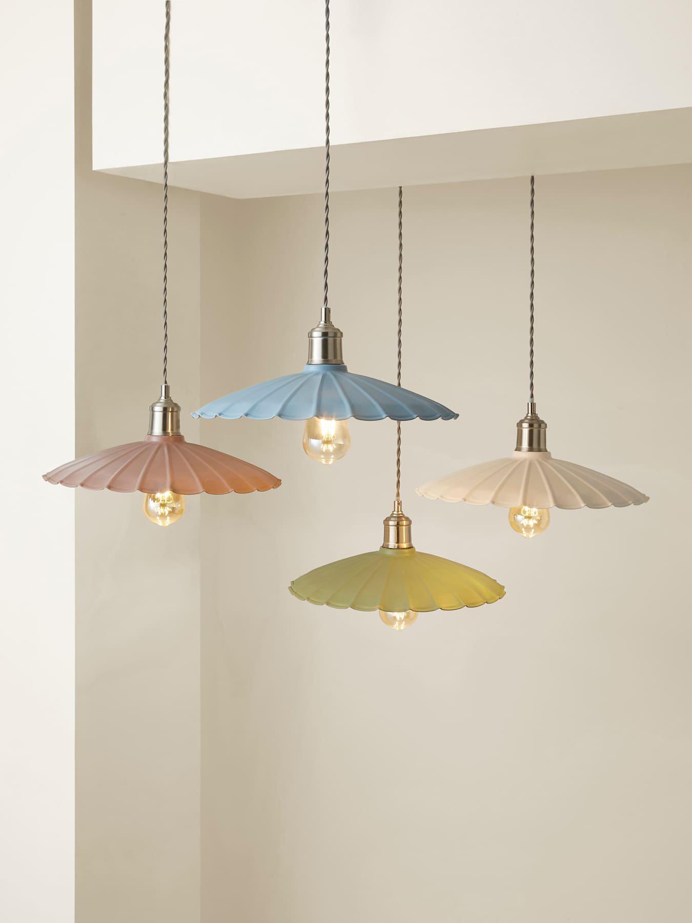 Image 7 of 7 of ValueLights Holborn Blue Scallop Pendant Ceiling Light