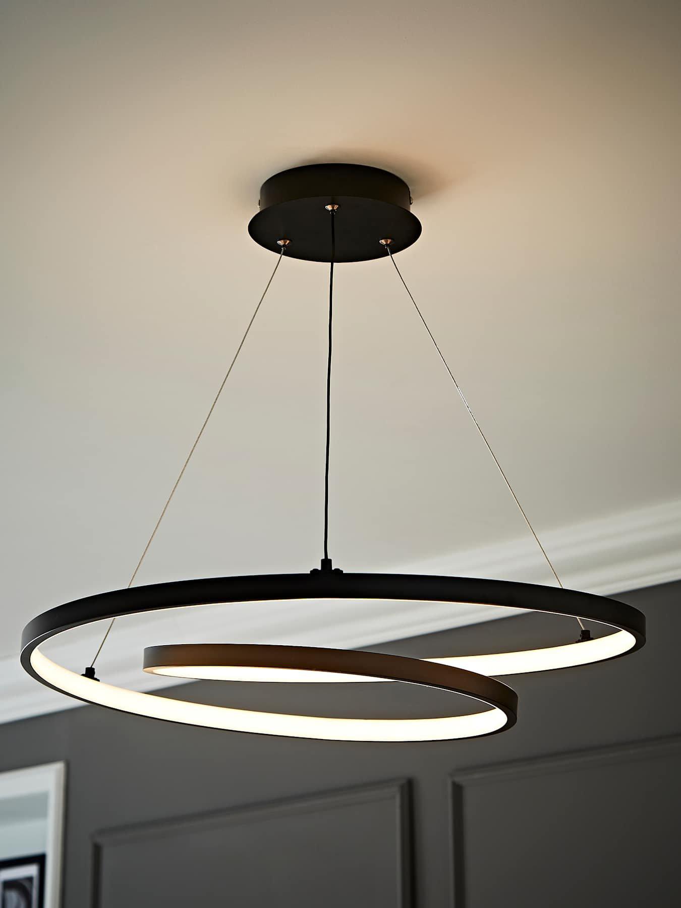  image of valuelights-infinity-black-loop-integrated-led-ceiling-light
