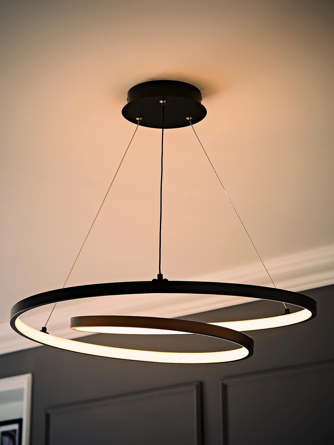  image of valuelights-infinity-black-loop-integrated-led-ceiling-light
