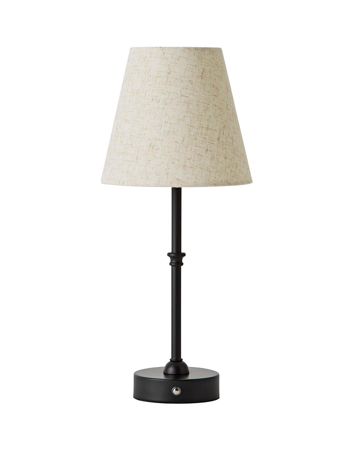  image of valuelights-lowe-matt-black-rechargeable-led-portable-table-lamp