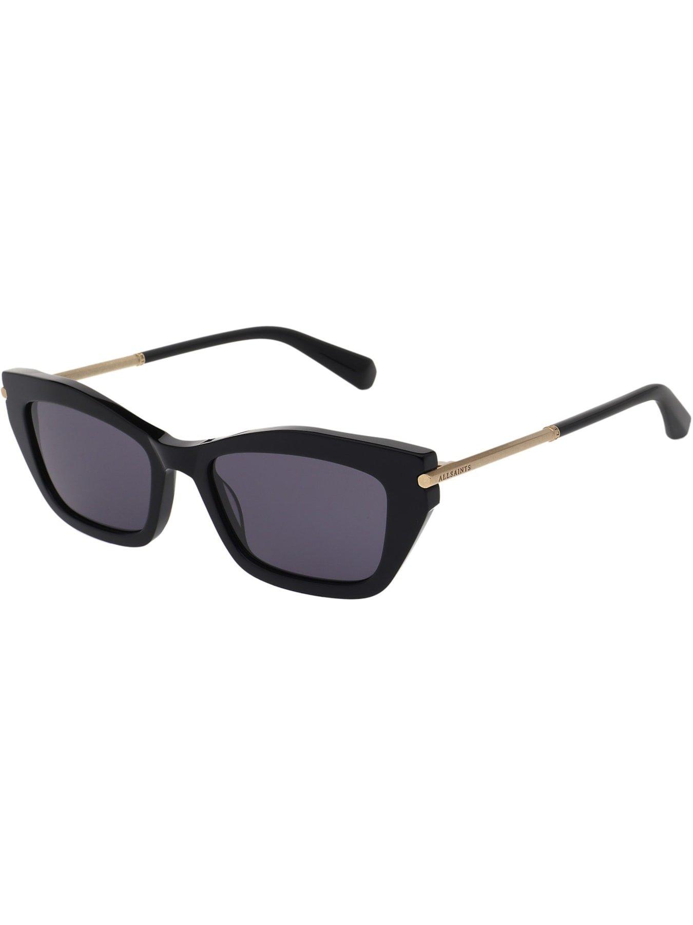 Image 3 of 3 of AllSaints Cat Eye Black Frame Sunglasses- Dark Grey Lens