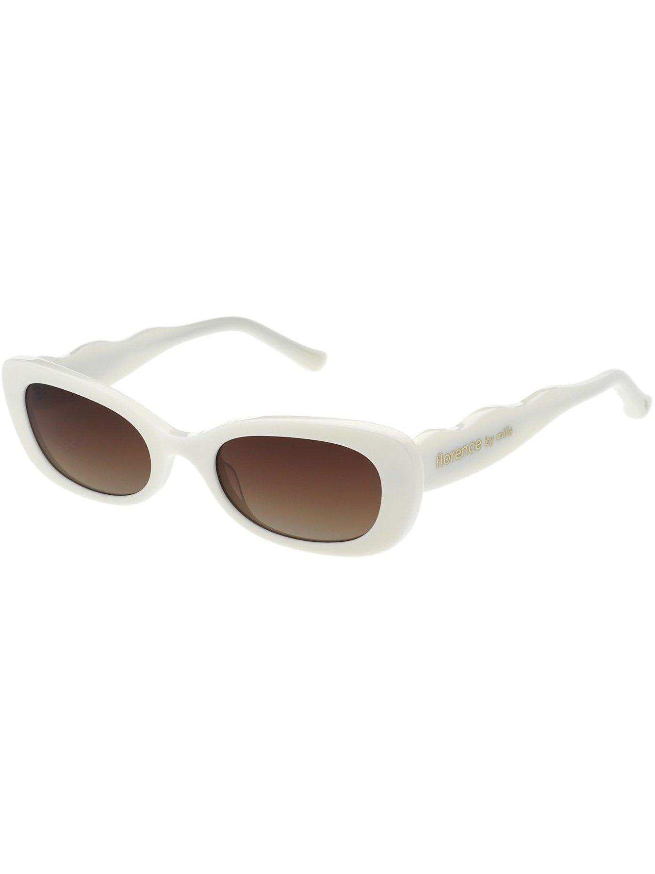 Image 3 of 3 of AllSaints Shallow Oval Sunglasses- Cream