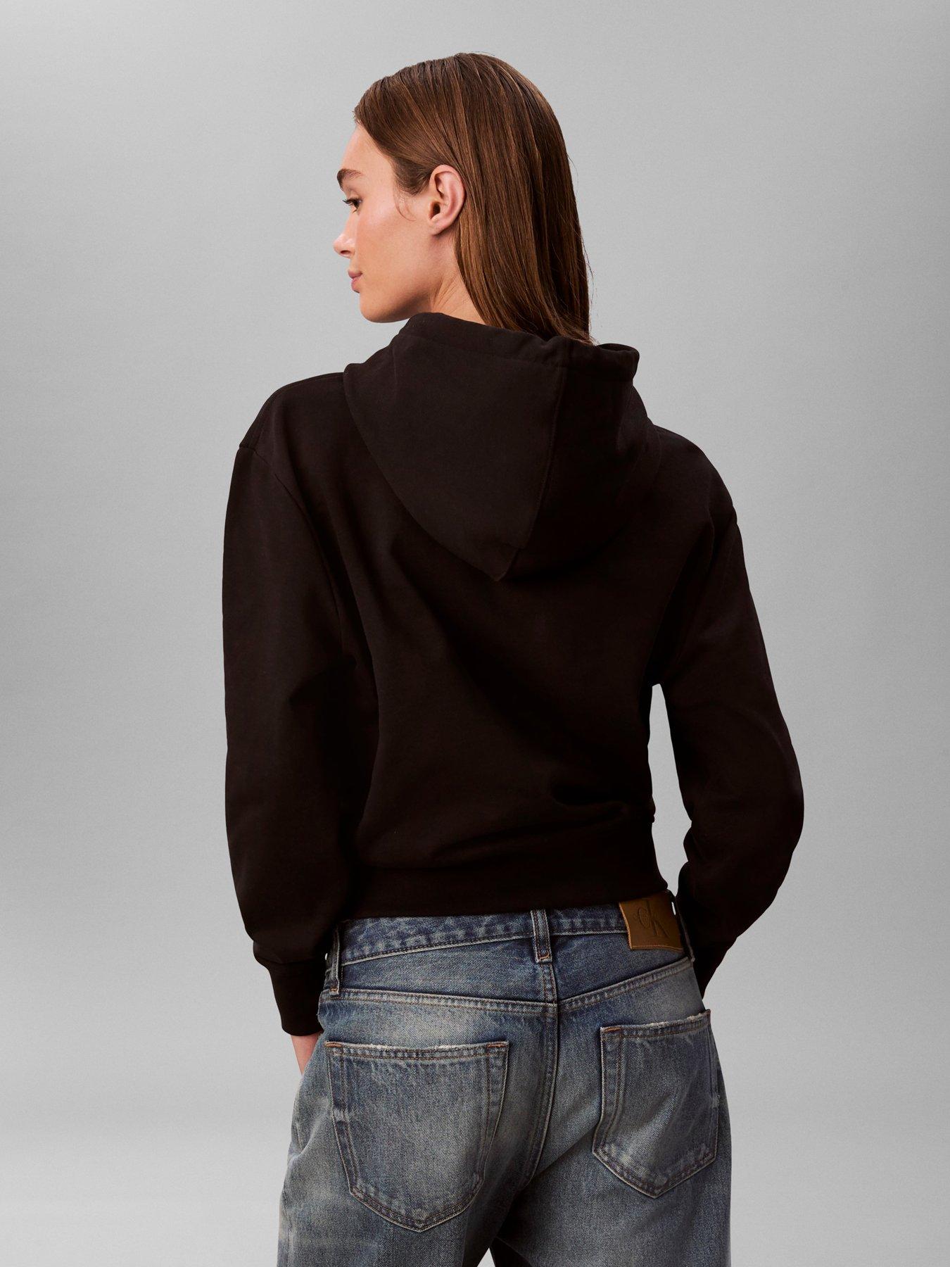 Image 2 of 5 of Calvin Klein Jeans Jeans Cotton Terry Monogram Hoodie - Black