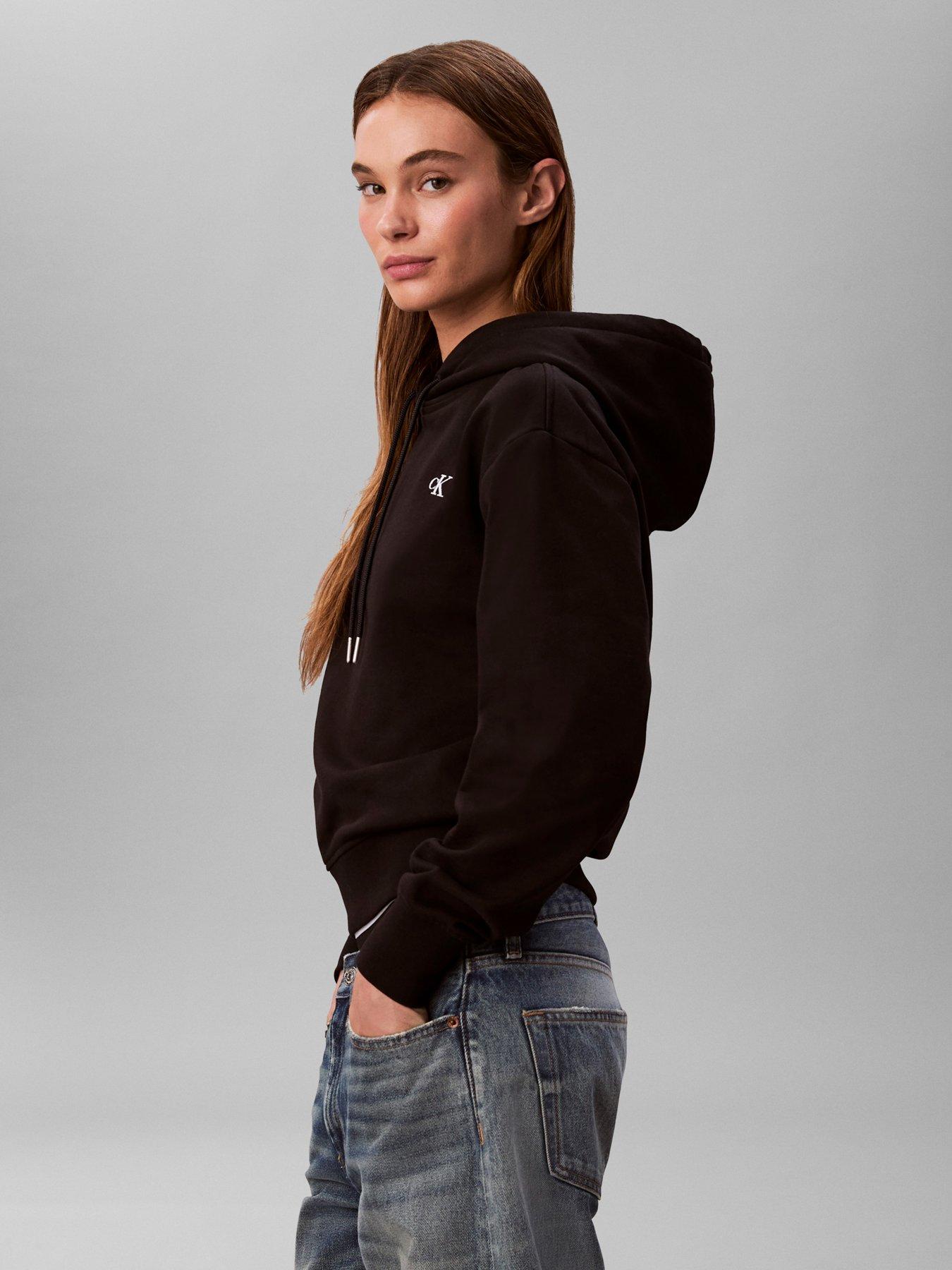 Image 3 of 5 of Calvin Klein Jeans Jeans Cotton Terry Monogram Hoodie - Black