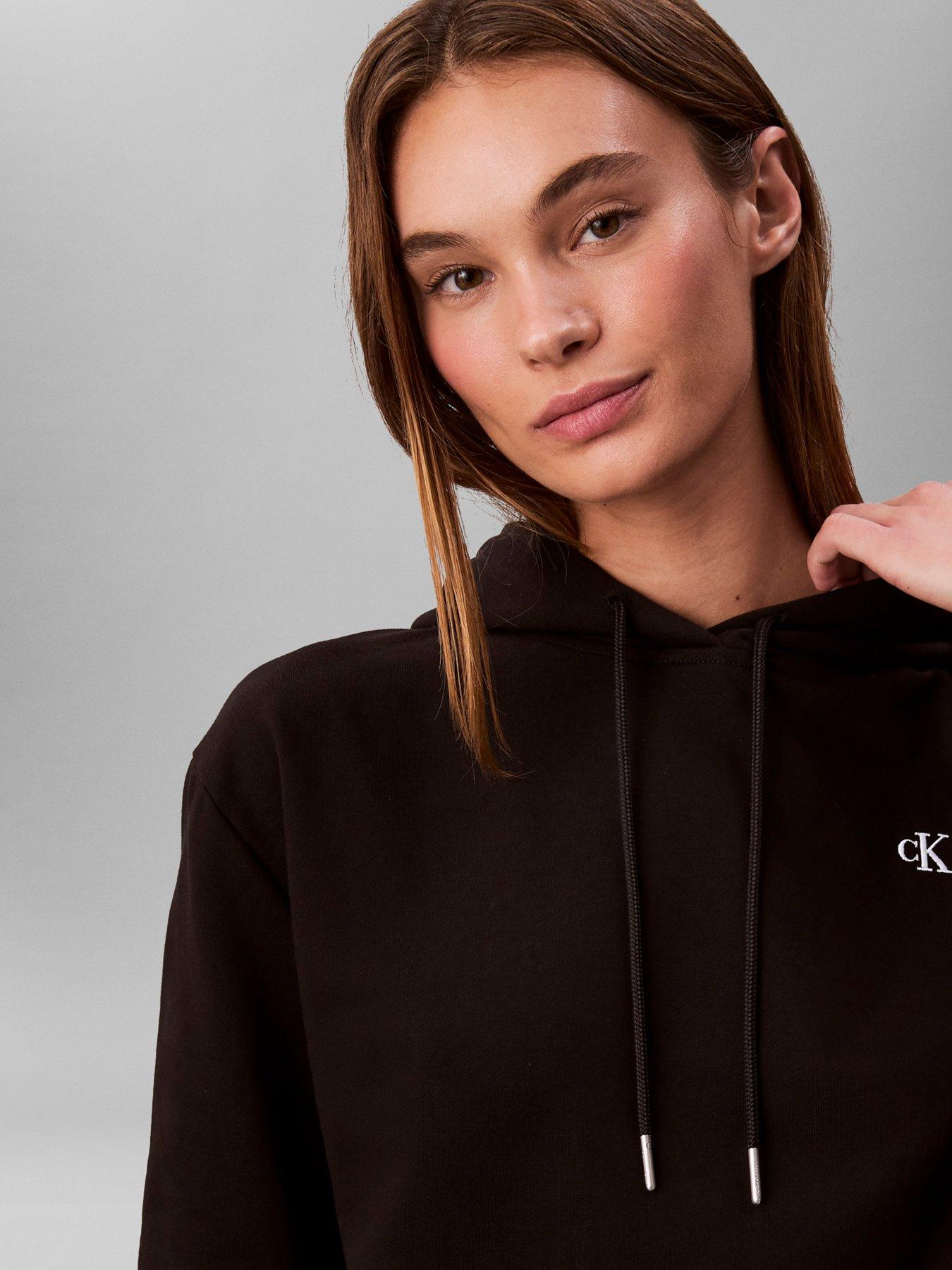 Image 4 of 5 of Calvin Klein Jeans Jeans Cotton Terry Monogram Hoodie - Black