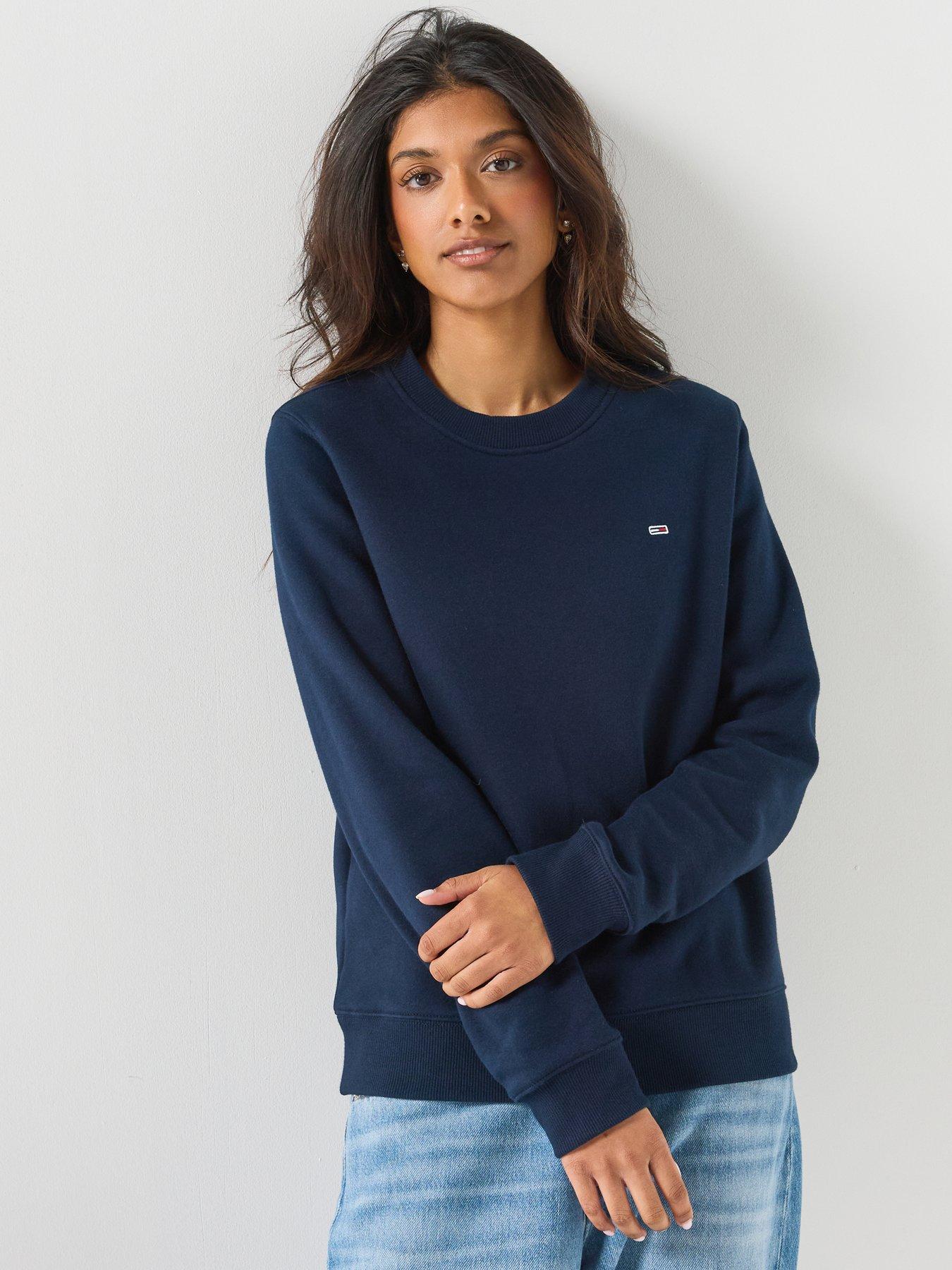 Tommy Jeans Women's Flag Logo Crew Neck Sweatshirt - Navy