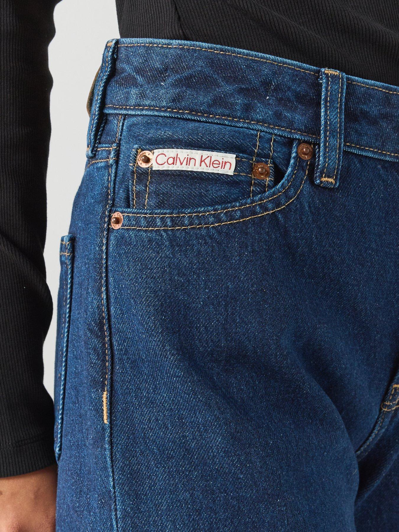 Image 5 of 6 of Calvin Klein Jeans Signature 90s Straight Fit Jeans - True Indigo