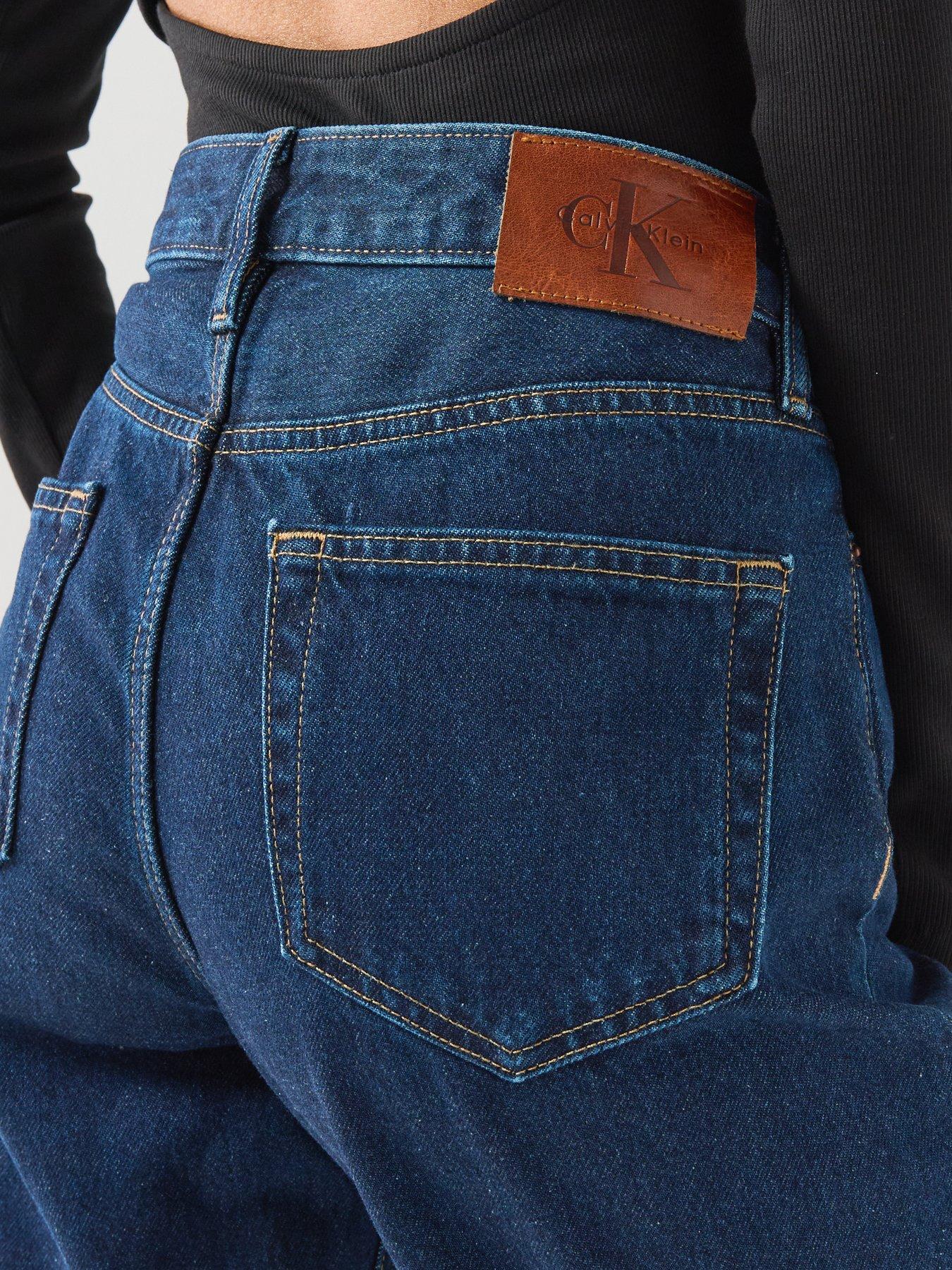 Image 6 of 6 of Calvin Klein Jeans Signature 90s Straight Fit Jeans - True Indigo