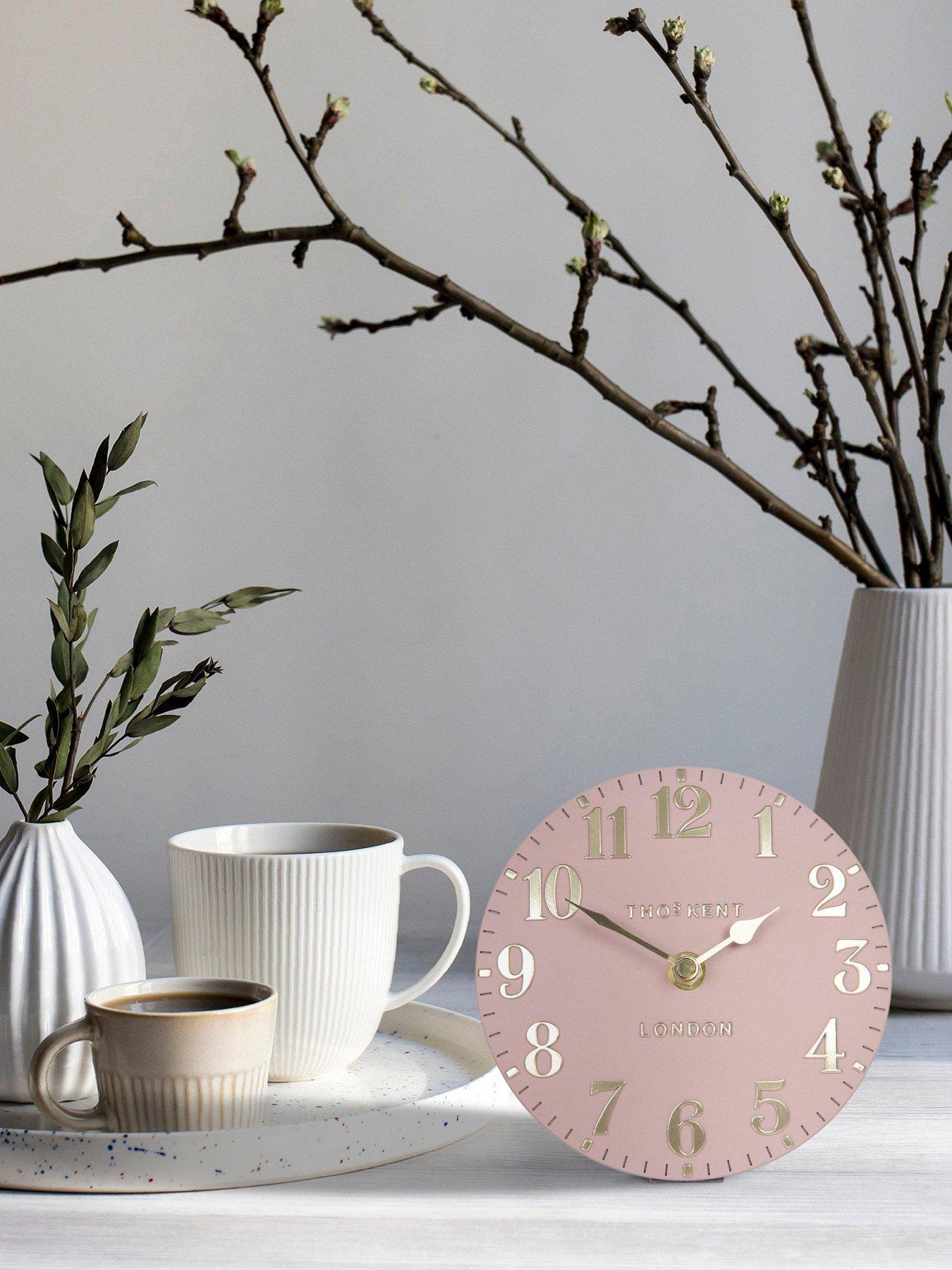 Gallery Arabic Mantel Clock Blush Pink 6in