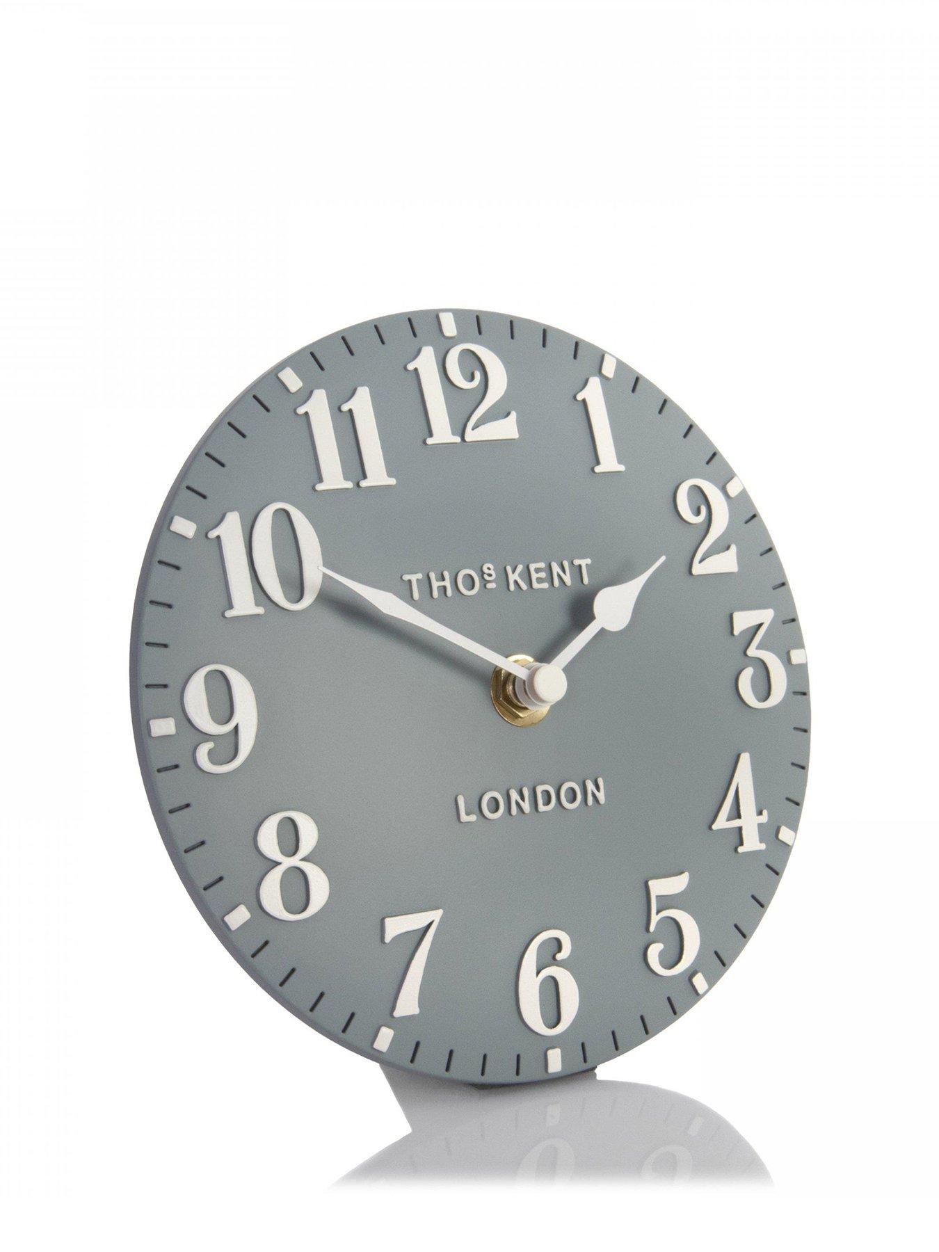  image of gallery-arabic-mantel-clock-flax-blue-6in