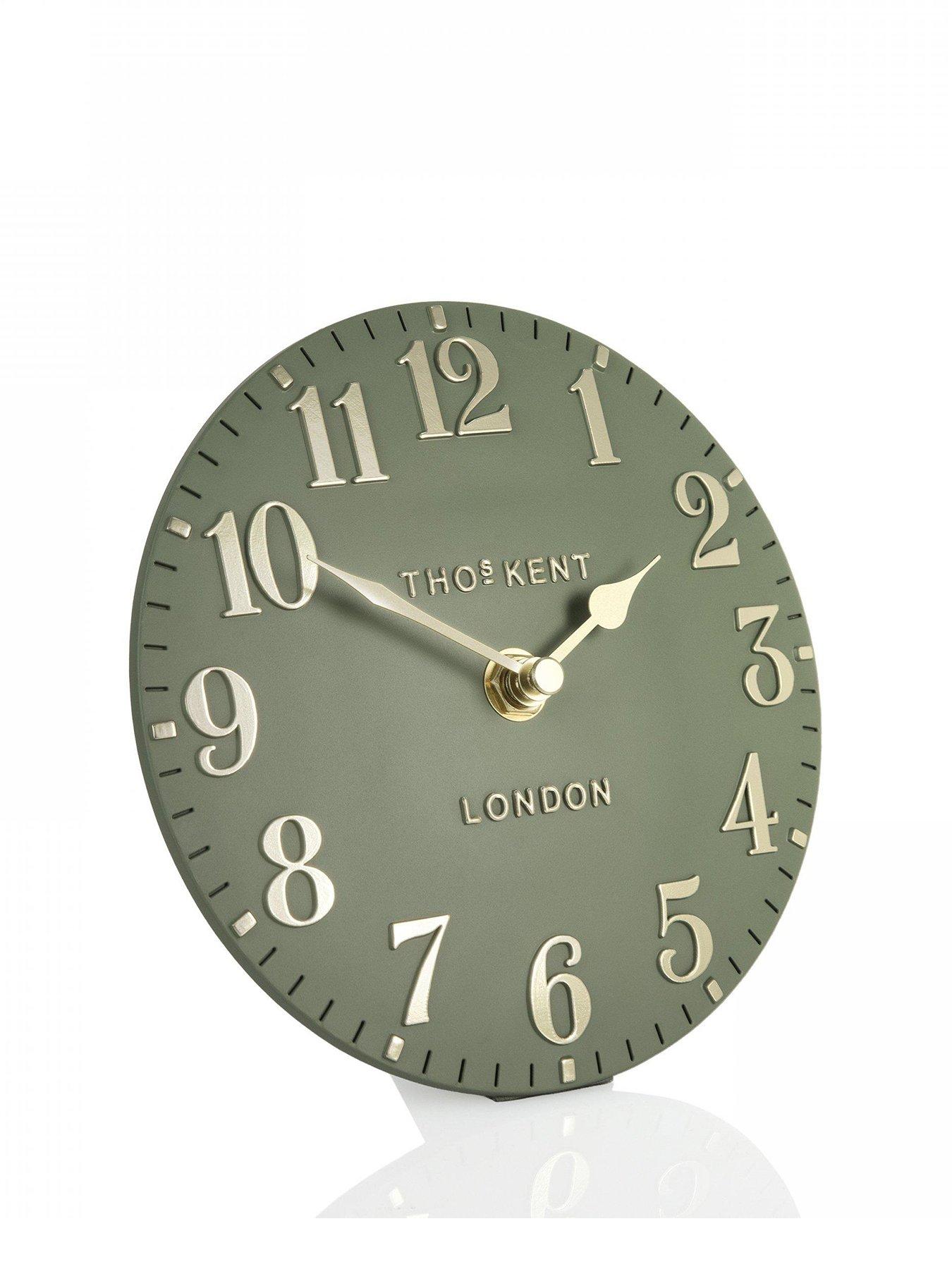  image of gallery-arabic-mantel-clock-lichen-green-6in