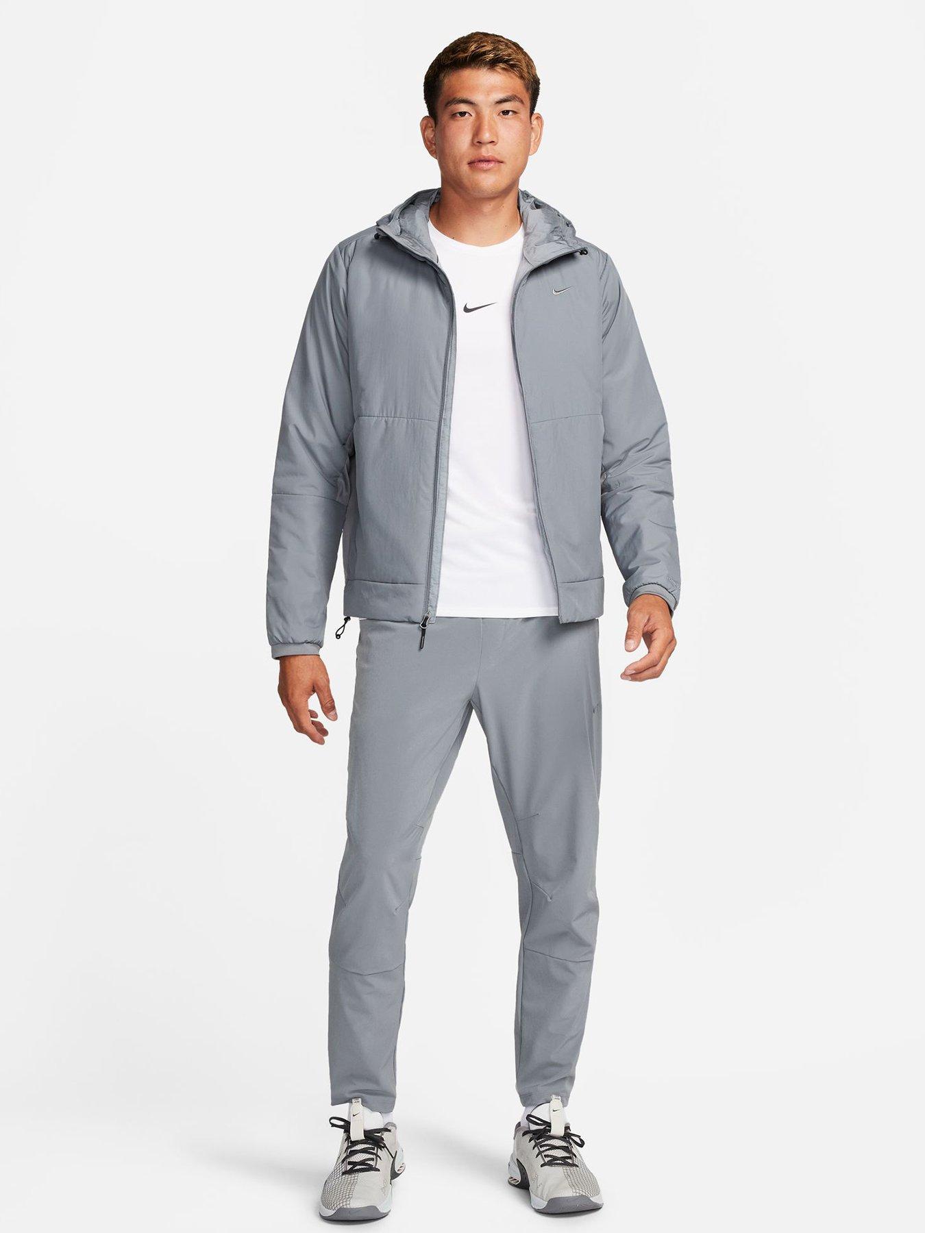 Image 3 of 7 of Nike Mens Running Unlimited Therma-FIT Hooded Full Zip Jacket - Grey