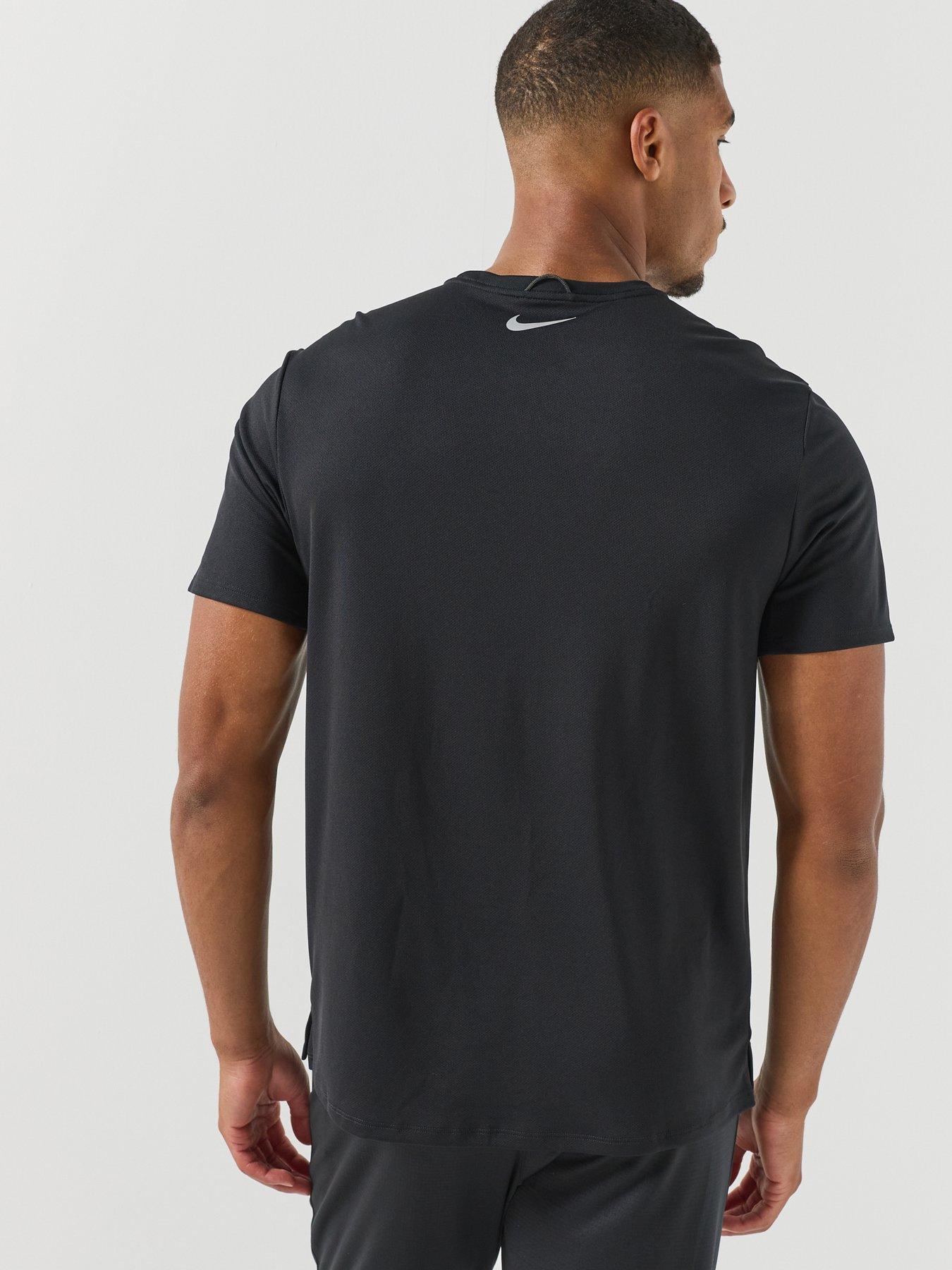 Image 2 of 5 of Nike Mens Running Miler Dri-FIT Reflective Short Sleeve T-Shirt - Black