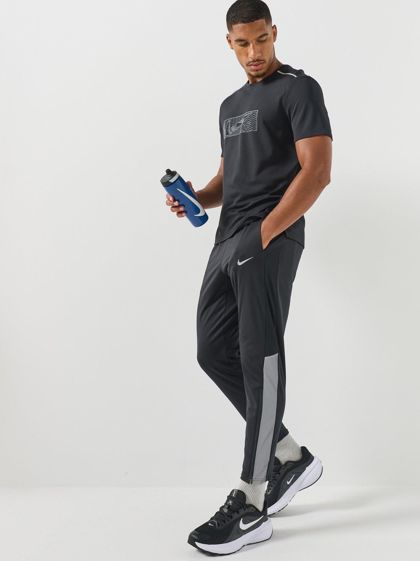 Image 3 of 5 of Nike Mens Running Miler Dri-FIT Reflective Short Sleeve T-Shirt - Black